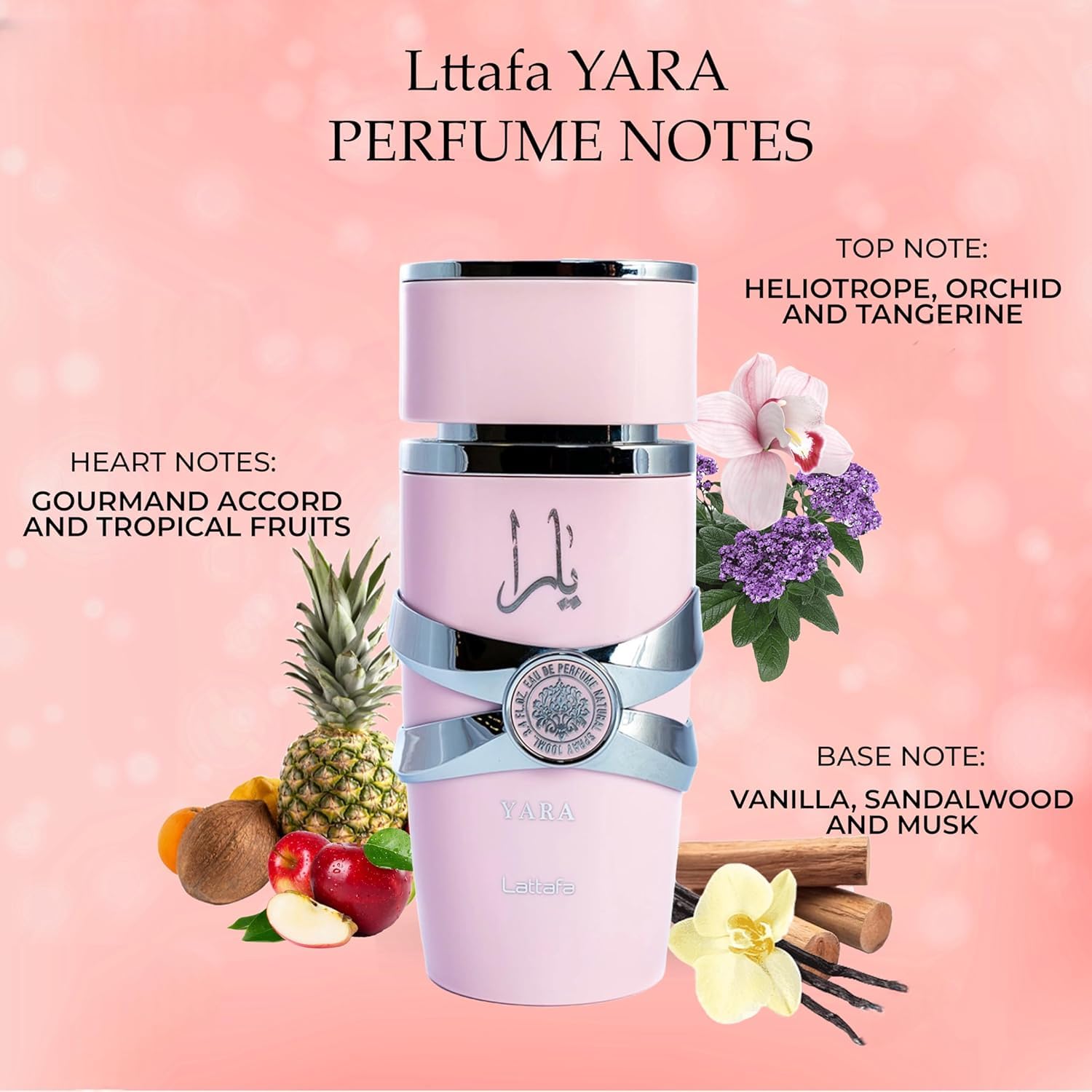 Yara Pink Eau De Parfum 100ml (3.4 fl oz) for Female Long-Lasting Fragrance - Medaid International