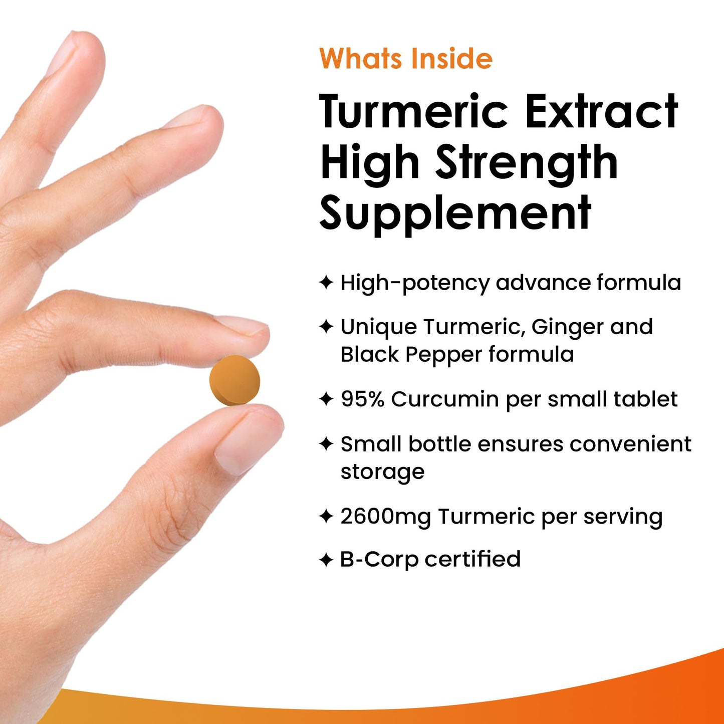 Turmeric Tablets with Black Pepper & Ginger - Curcumin - 180 Turmeric and Black Pepper Tablets (3 Month) High Strength Active Turmeric Supplements Not Capsules, by New Leaf - Medaid International