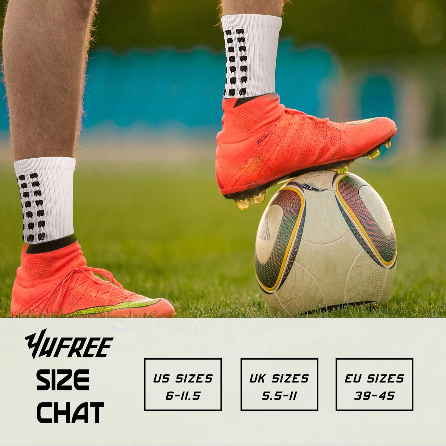 Yufree 4 Pairs Mens Grip Soccer Socks Non Slip Grippy Women Socks for Football Basketball Sports - Medaid International