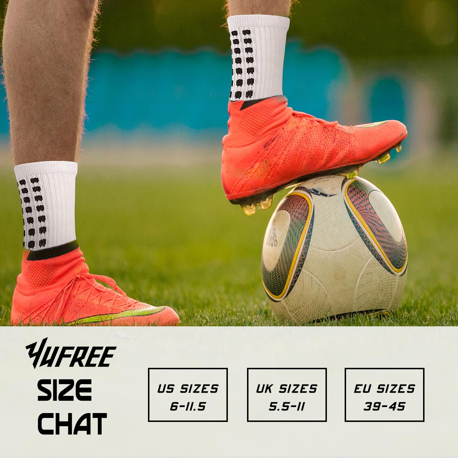Yufree 4 Pairs Mens Grip Soccer Socks Non Slip Grippy Women Socks for Football Basketball Sports - Medaid International