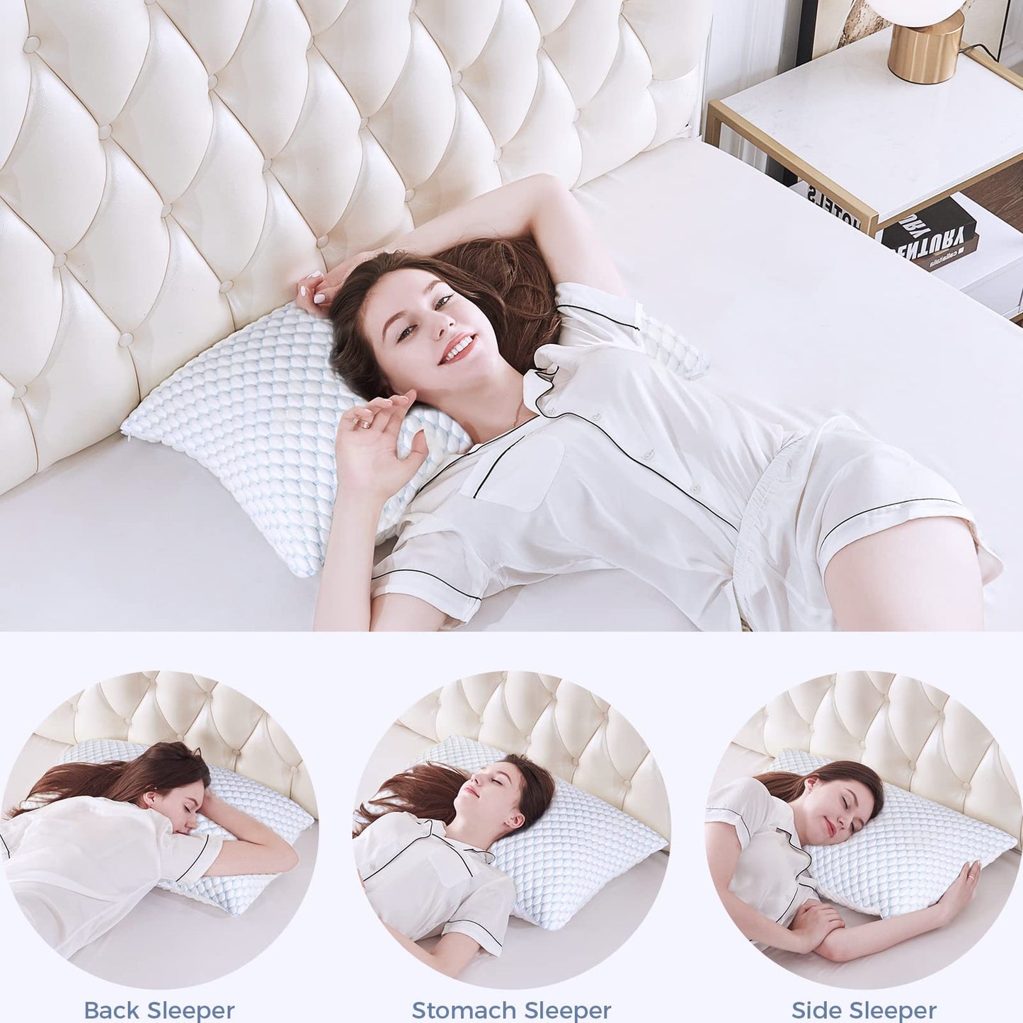 OSBED Adjustable Cooling Shredded Memory Foam Pillows King Size Set of 2 - Temperature-Regulating for Hot Sleepers with Dual Airflow Ventilation(CertiPUR-US & Hypoallergenic & Machine Washable) - Medaid International