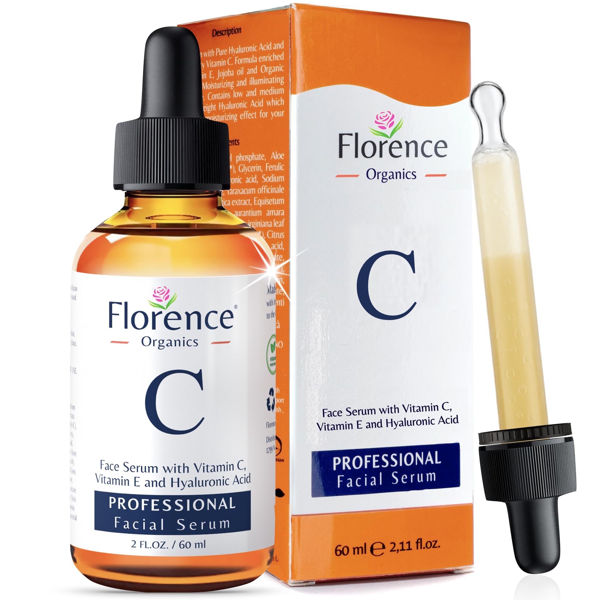 Vitamin C Serum For Face – Anti-Aging Facial Serum with Vitamin C, Hyaluronic Acid, Niacinamide, B5 & Vit E. Brightening Facial Essence for Dark Spots, Fine Lines, Wrinkles & Glowing Skin, 2 Fl Oz - Medaid International