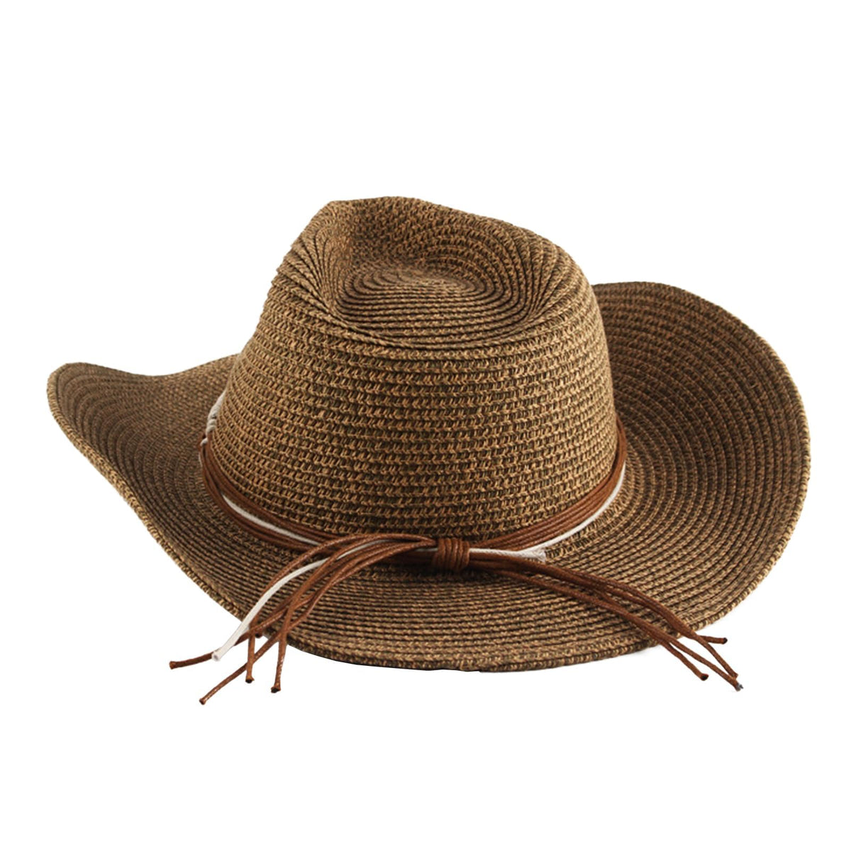 KASTWAVE Classic Cowboy Hat for Men and Women - Adjustable Fit, Western Style with Metal Decoration, Wide Brim for UV Protection, Suitable for Outdoor Adventures & Gift Giving (57-58cm)