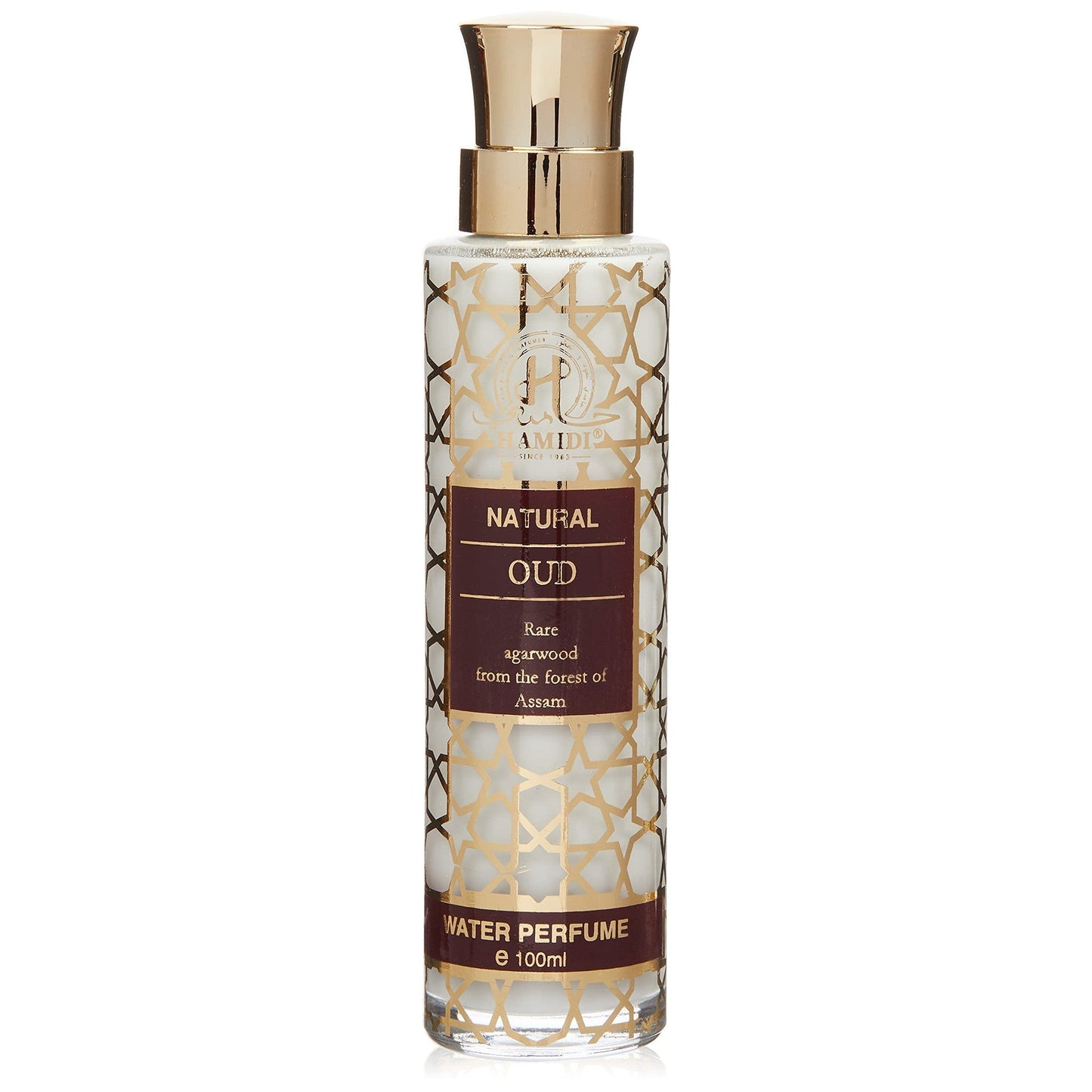 Hamidi Natural Oud Water Perfume Spray 100 ml/ 3.4 oz Alcohol Free Fragrance Natural Extracted Oil (Natural Oud) - Medaid International
