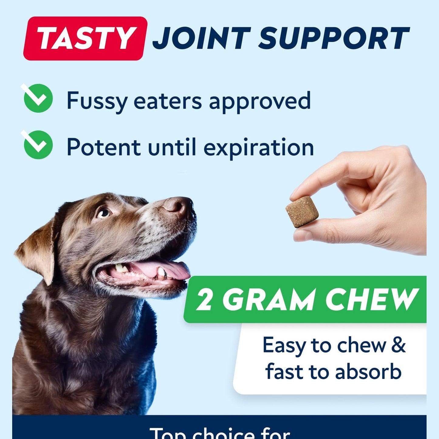 STRELLALAB Hip & Joint Glucosamine Supplement Treats for Dogs - Chondroitin, Omega-3, MSM - Advanced Joint Health Support Chews for Large Breed - Pain Relief - Bacon Flavor - 120 Ct - Made in USA
