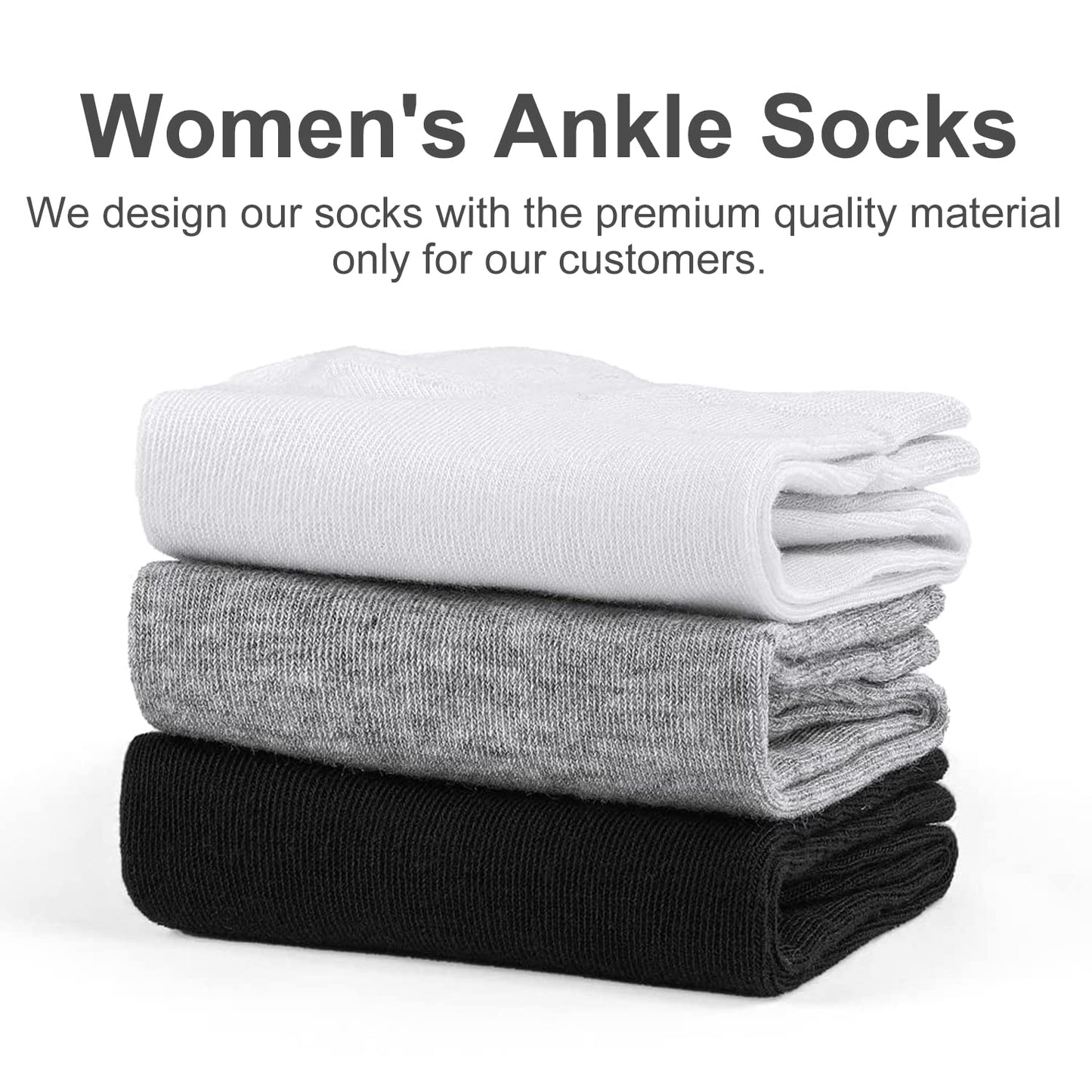 Bluemaple Womens Ankle Socks Women Socks Casual Socks (White) - Medaid International