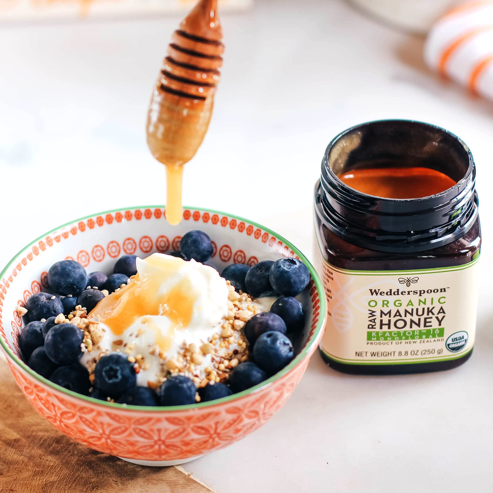 Wedderspoon Raw Organic Manuka Honey KFactor 16+, 8.8 Oz, Unpasteurized, Genuine New Zealand Honey, Multi-Functional, Non-GMO Superfood, Kfactor, Traceable from Our Hives to Your Home - Medaid International