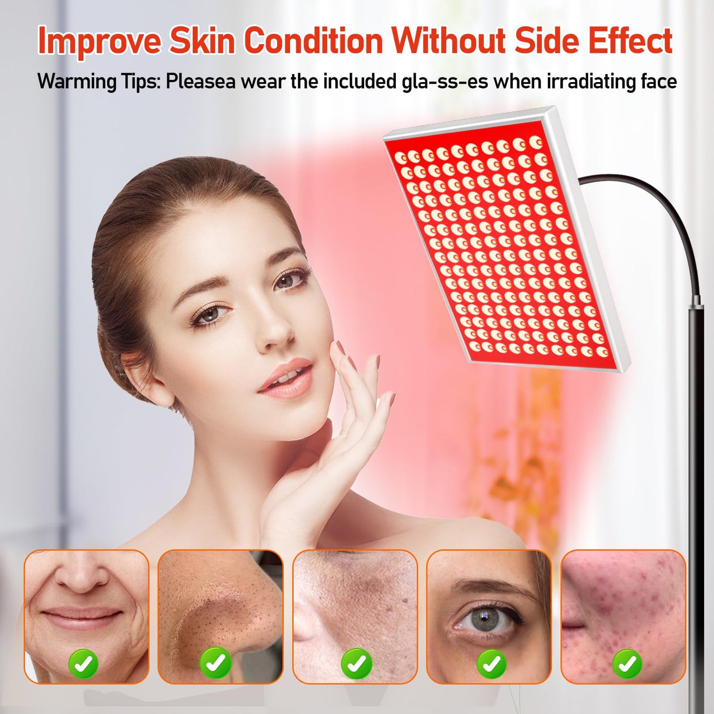 Tuohun Red Light Therapy for Face and Body – 150 LED, 660nm Red & 850nm Near Infrared Lamp with Adjustable Stand, Dual Wavelength for Skin, Muscle & Joint Recovery | Home & Professional Use - Medaid International