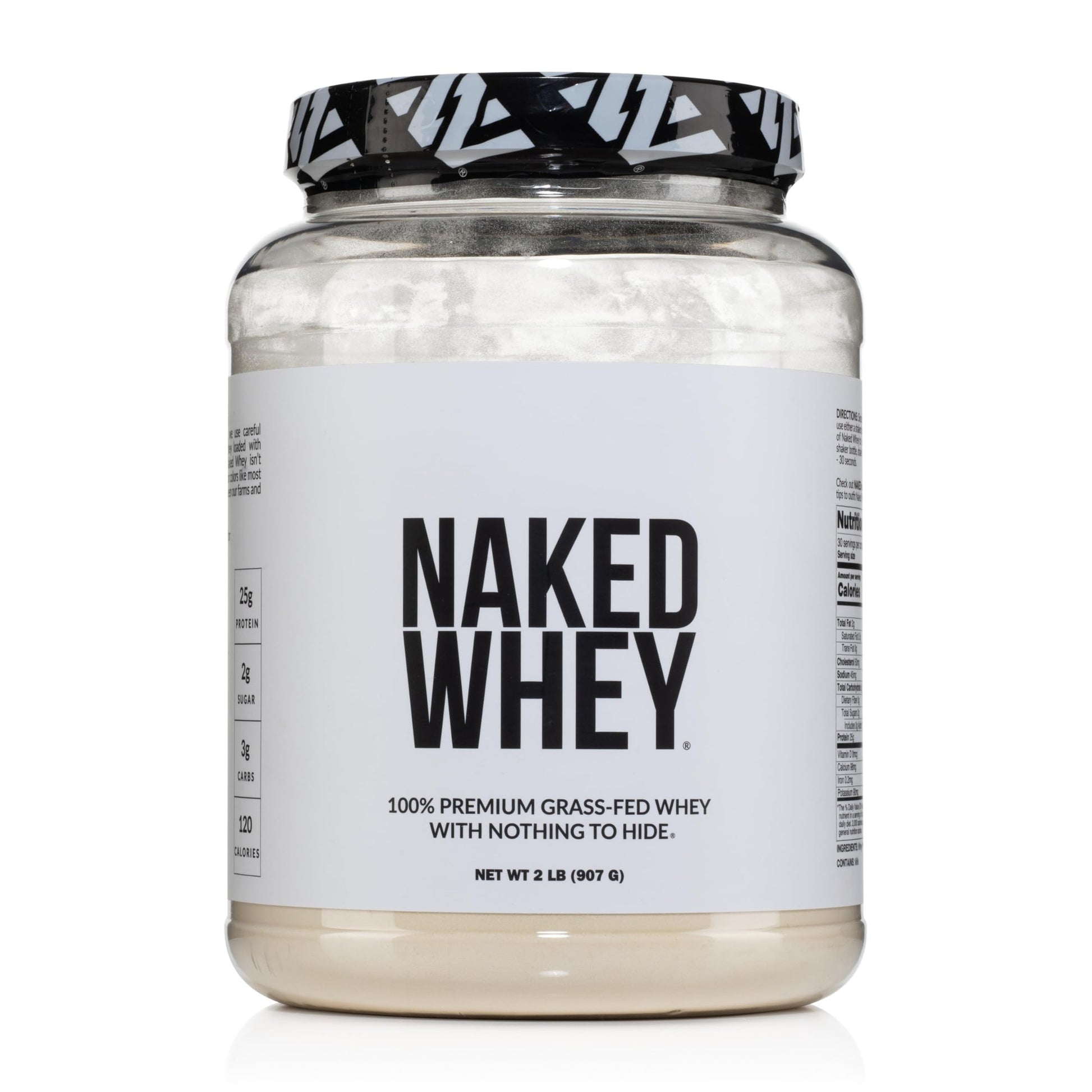 NAKED Whey 2LB 100% Grass Fed Whey Protein Powder - Only 1 Ingredient, Unflavored Whey Protein, Undenatured, Gluten Free, Soy Free, No GMOs, No Preservatives - Medaid International