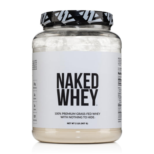 NAKED Whey 2LB 100% Grass Fed Whey Protein Powder - Only 1 Ingredient, Unflavored Whey Protein, Undenatured, Gluten Free, Soy Free, No GMOs, No Preservatives - Medaid International
