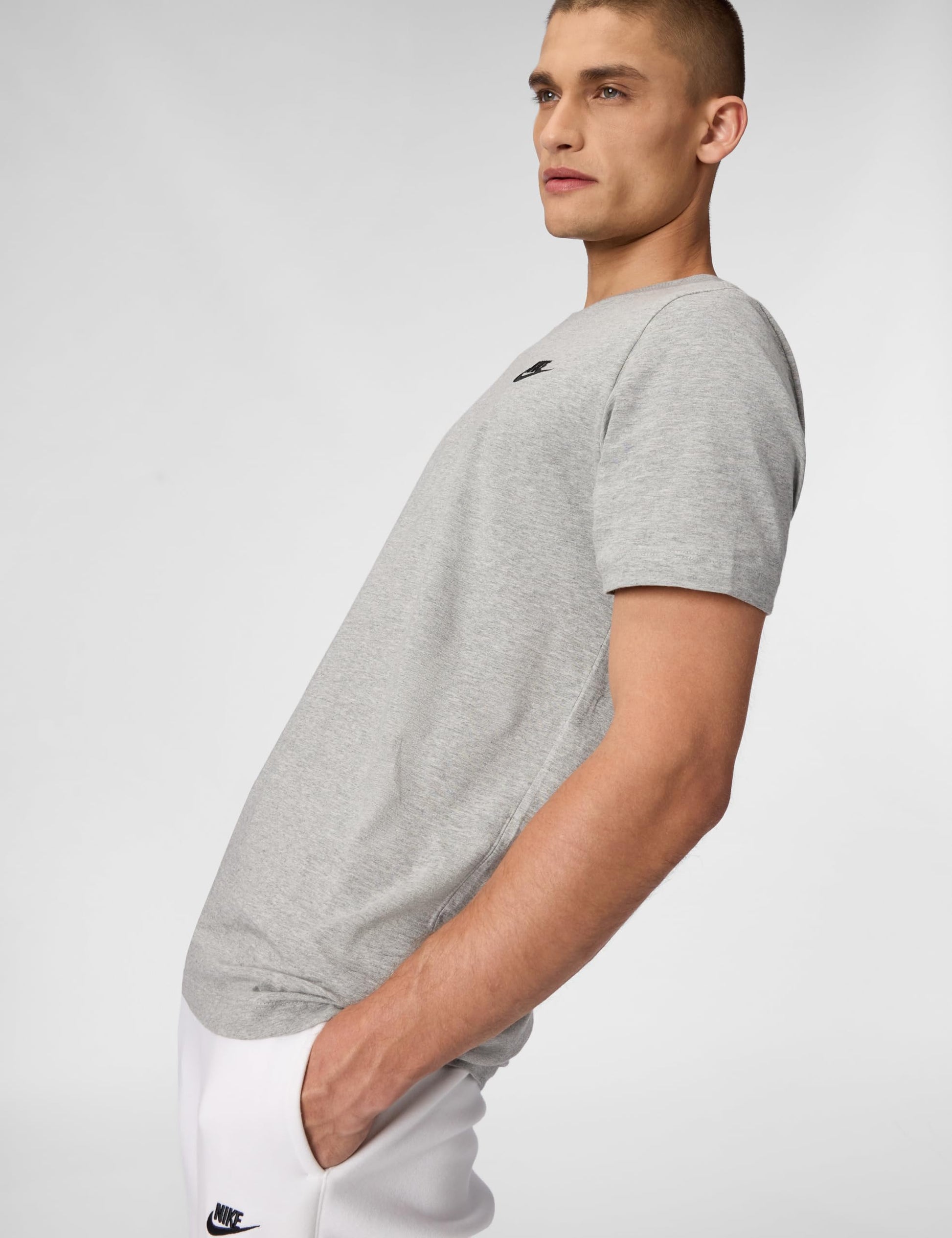 Nike Men's Sportswear Club T-Shirt, Dark Grey Heather/Black, 2XL - Medaid International