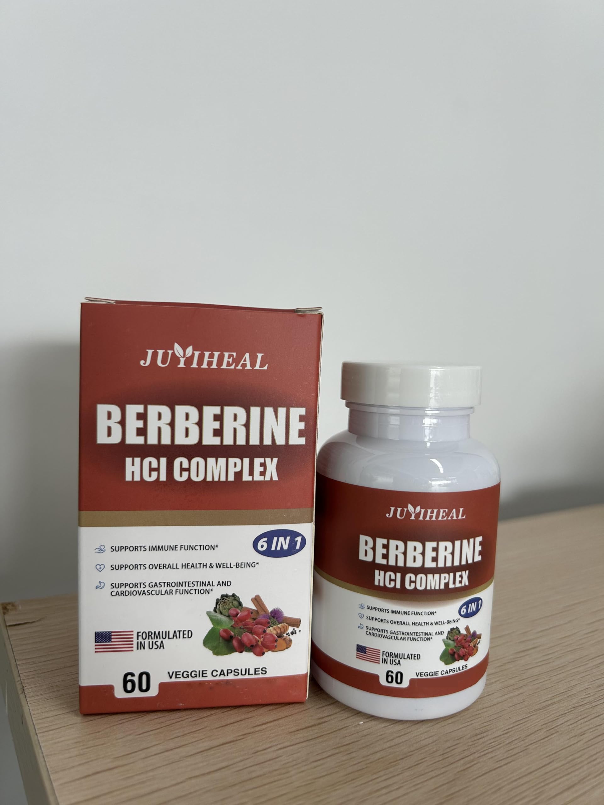 JUYIHEAL 2Pack Berberine with Ceylon Cinnamon, Turmeric, Milk Thistle, Artichoke, Black Pepper, Berberine Supplement for Support Immune System - 120 Capsules Berberine HCI - Medaid International