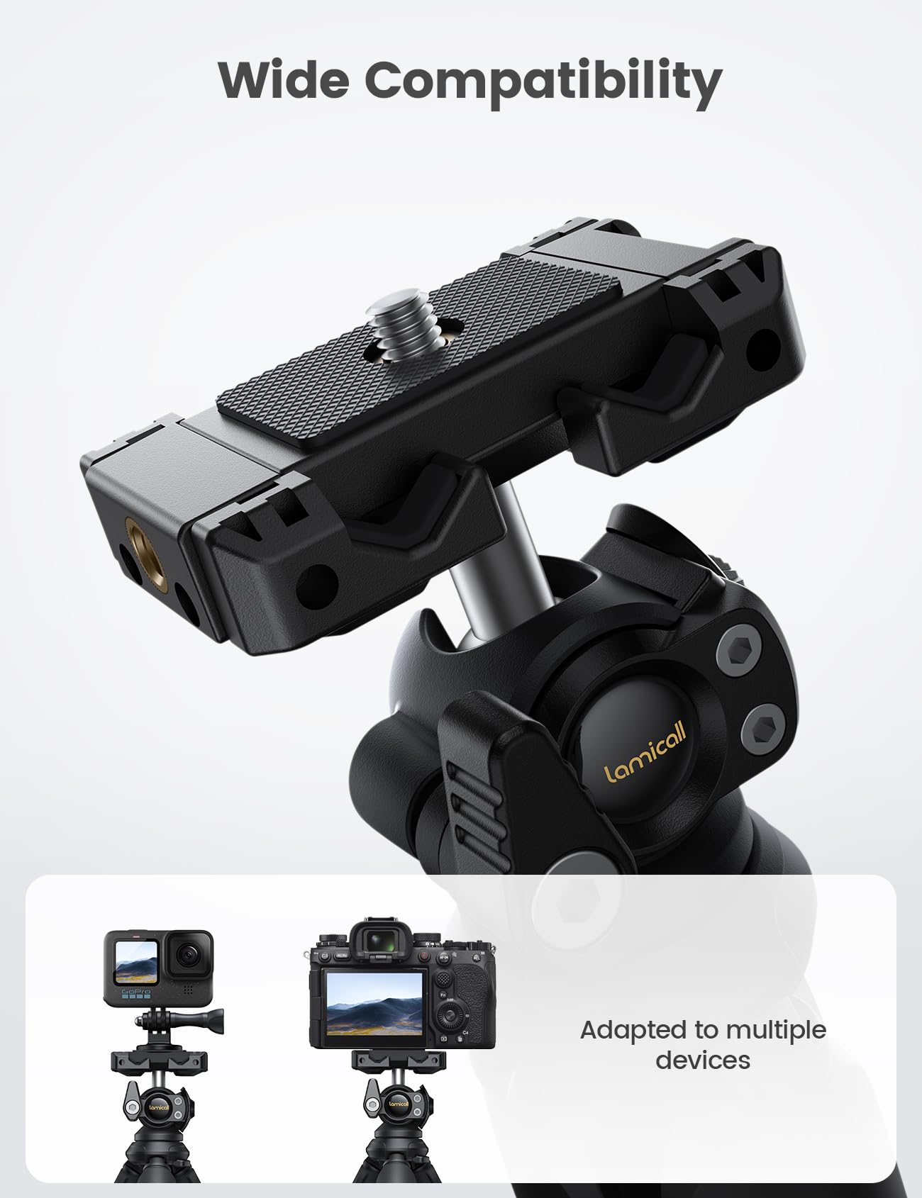 Lamicall Tripod for iPhone - 3 in 1 Flexible Phone Tripod with Wireless Remote - iPhone Tripod Stand for Video Recording Vlogging Selfie Compatible with iPhone Samsung Go Pro, Digital Camera - Medaid International