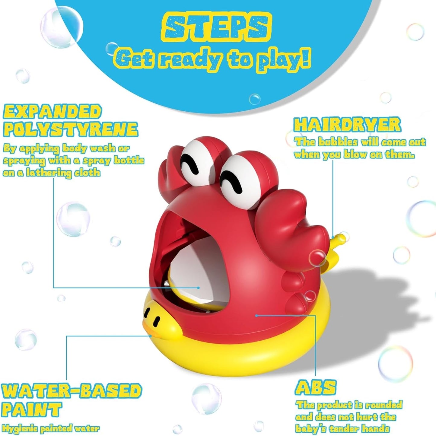 Crab Manual Bubble Machine Kids