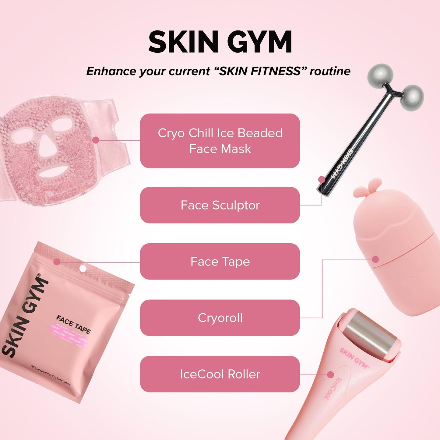 Skin Gym Ice Roller for Face, Depuffing & Cooling Tool, Minimizes Pores & Soothes Skin, Cold Therapy for Glowing Complexion - Medaid International