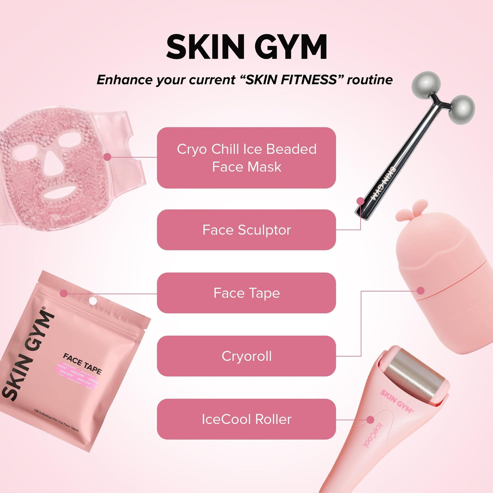 Skin Gym Ice Roller for Face, Depuffing & Cooling Tool, Minimizes Pores & Soothes Skin, Cold Therapy for Glowing Complexion - Medaid International