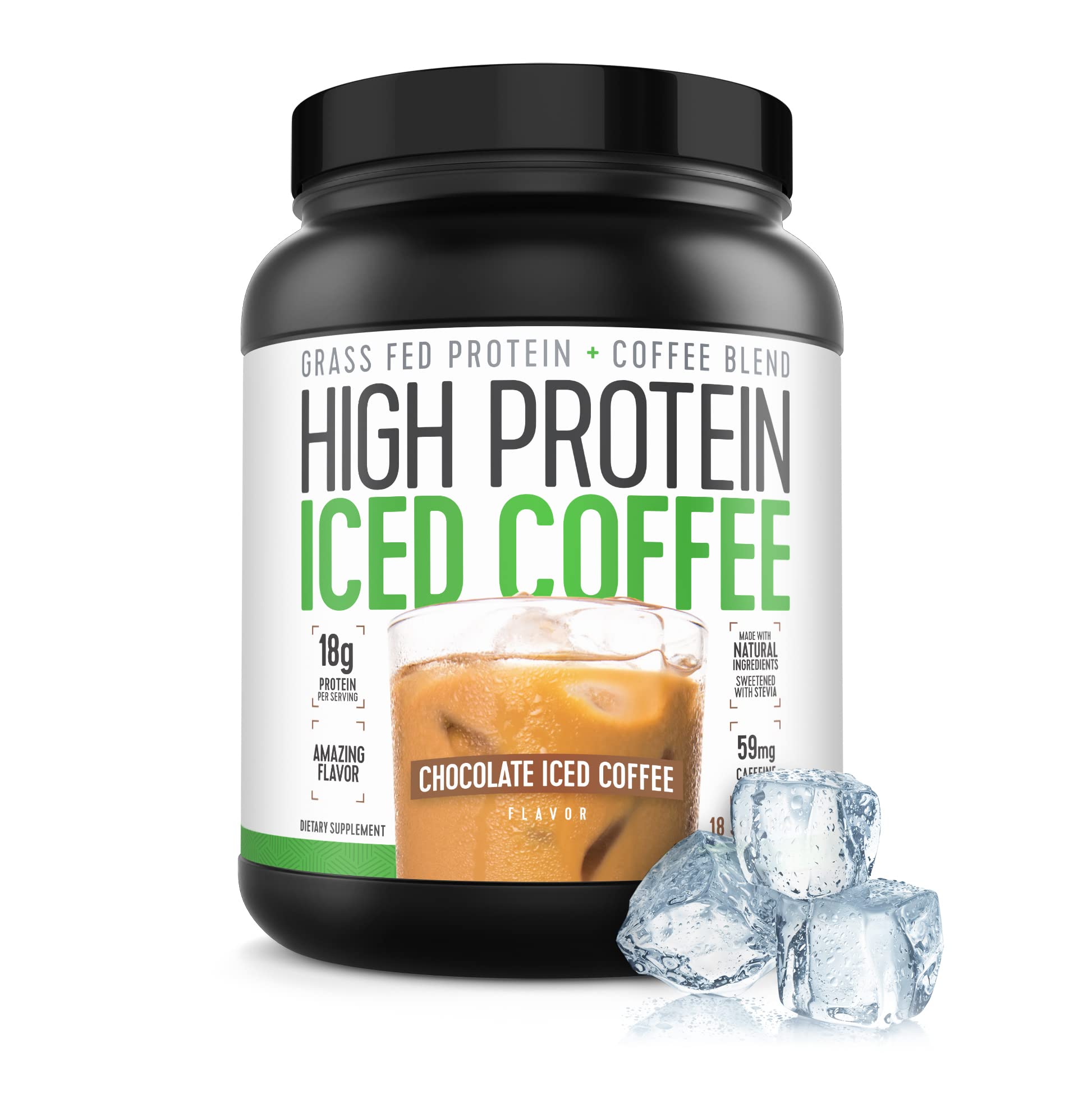 High Protein Coffee, Keto Friendly, 18g of Protein, 2g Carbs, Natural Ingredients (18 Servings, Chocolate Iced Coffee) - Medaid International