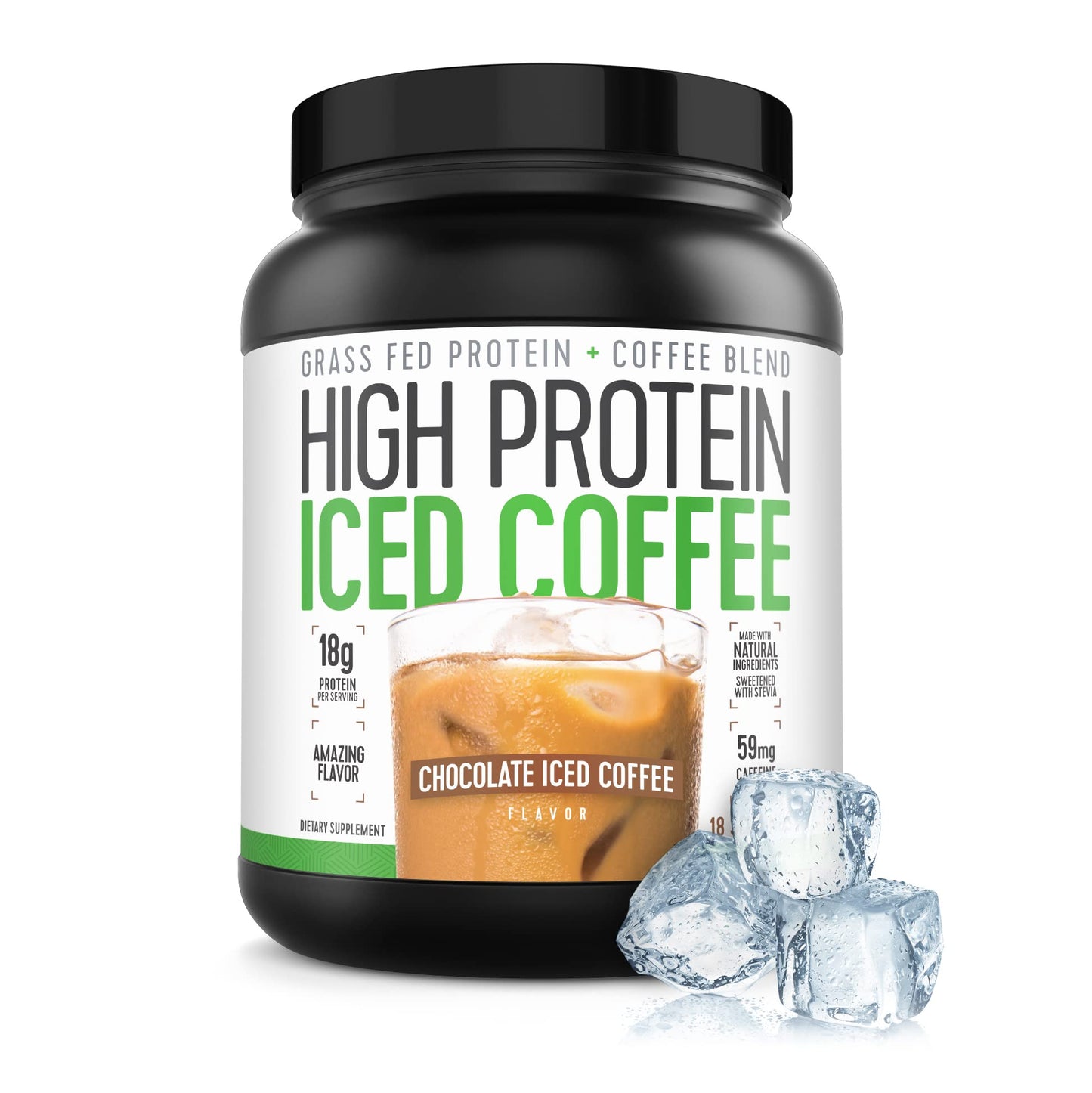High Protein Coffee, Keto Friendly, 18g of Protein, 2g Carbs, Natural Ingredients (18 Servings, Chocolate Iced Coffee) - Medaid International