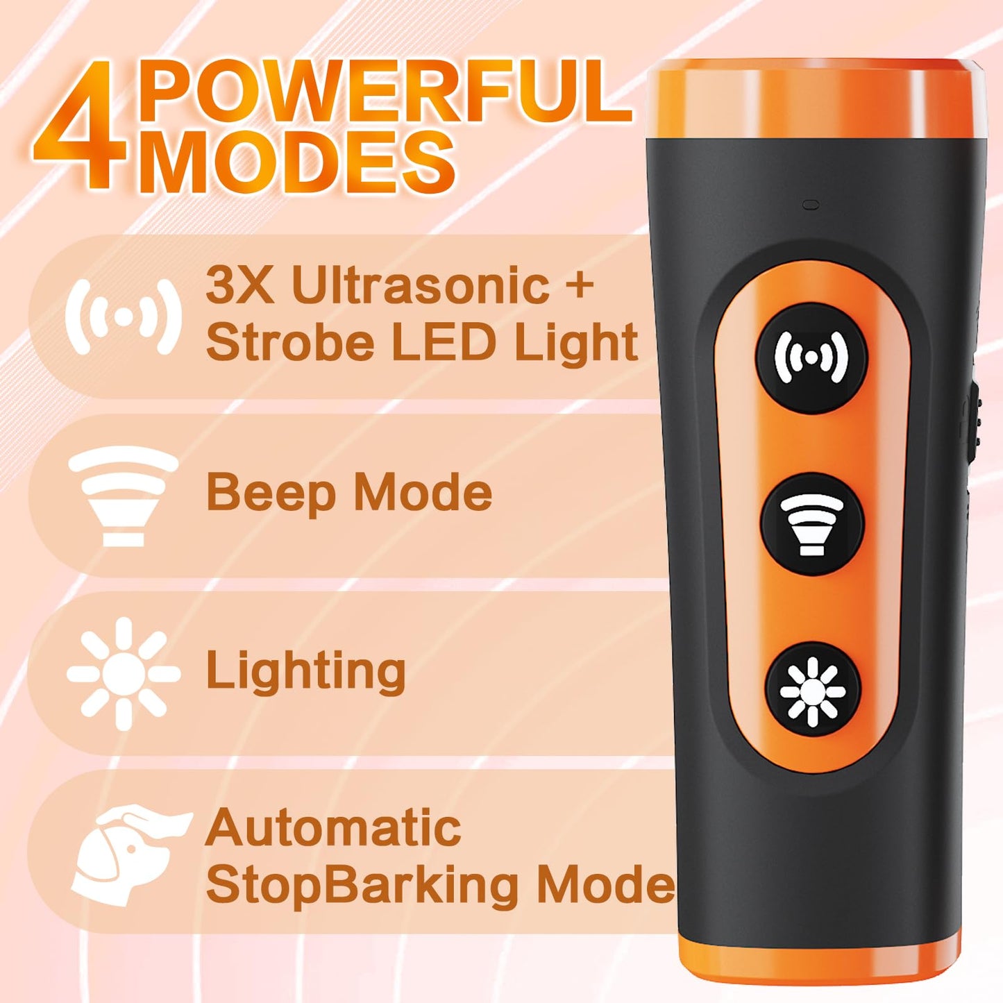 Surezap Anti Barking Device for Dogs – Ultrasonic Rechargeable Bark Deterrent with 4 Safe Modes, 50ft Range, Portable and Effective for All Dogs - Medaid International