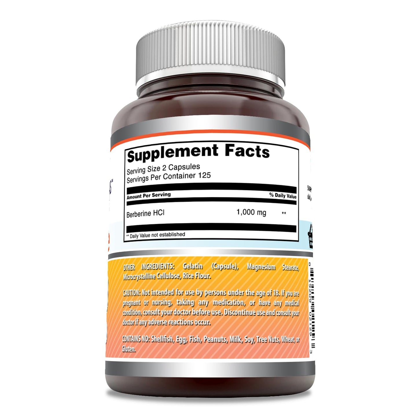Amazing Formulas Berberine 1000mg Per Serving 250 Capsules Supplement | Non GMO | Gluten Free | Made in USA- Proudly Made in The USA with Guaranteed Purity & Potency - Medaid International