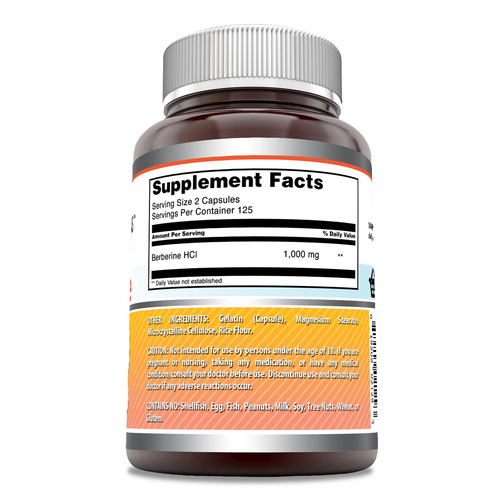 Amazing Formulas Berberine 1000mg Per Serving 250 Capsules Supplement | Non GMO | Gluten Free | Made in USA- Proudly Made in The USA with Guaranteed Purity & Potency - Medaid International