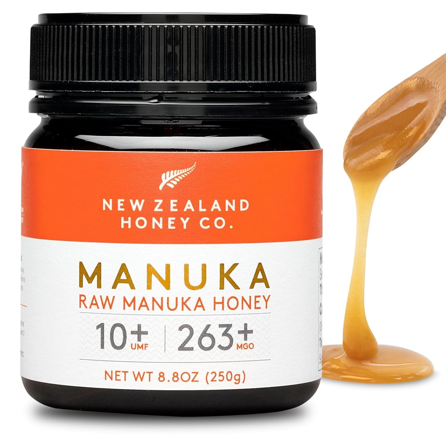 New Zealand Honey Co. Raw Manuka Honey UMF 10+ | MGO 263+, 8.8oz / 250g | Organic Medical Grade Manuka Honey for Daily Wellness, Skin Care & Dogs - Medaid International