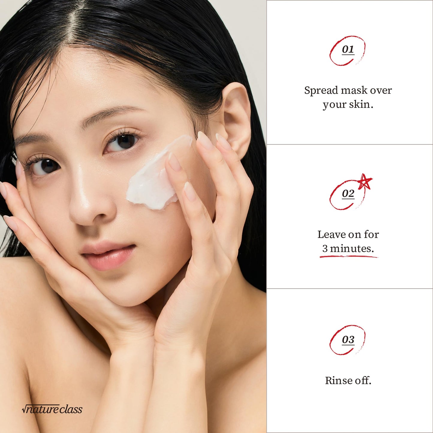 NATURECLASS R4 Rice Wash Off Facial Mask – 4-in-1 Korean Skin Care, Pore Refining, Gentle Exfoliating, Hydrating, Smooth Texture, Rice Ferment & Enzyme, Soft Cream Wash-Off, 3.38 fl oz - Medaid International