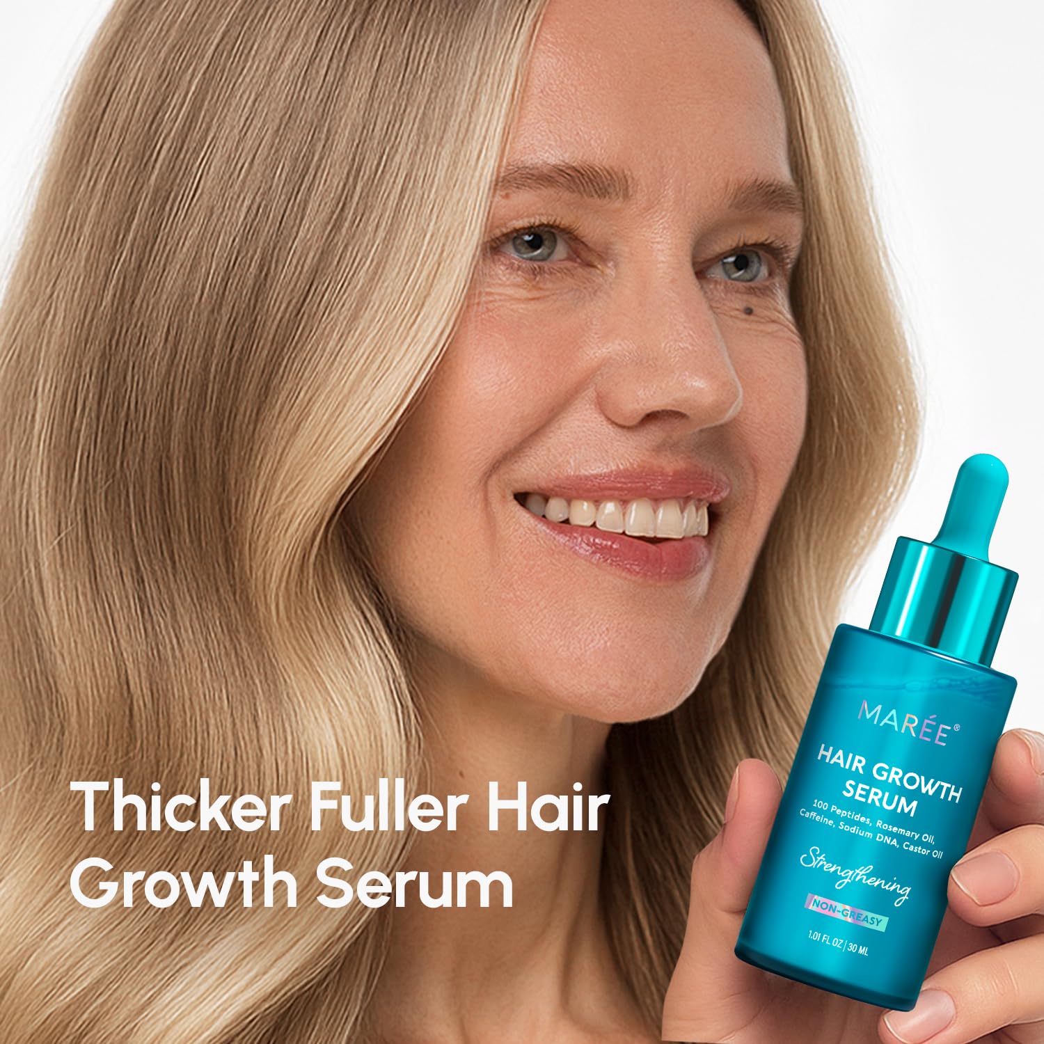 MAREE Hair Growth Serum - Caffeine Peptides Castor Rosemary Oil for Hair Growth - Products for Women & Men - Hair Oils for Hair Growth - Hair Regrowth Tonic - Scalp Serum - Suero Para El Cabello - Medaid International