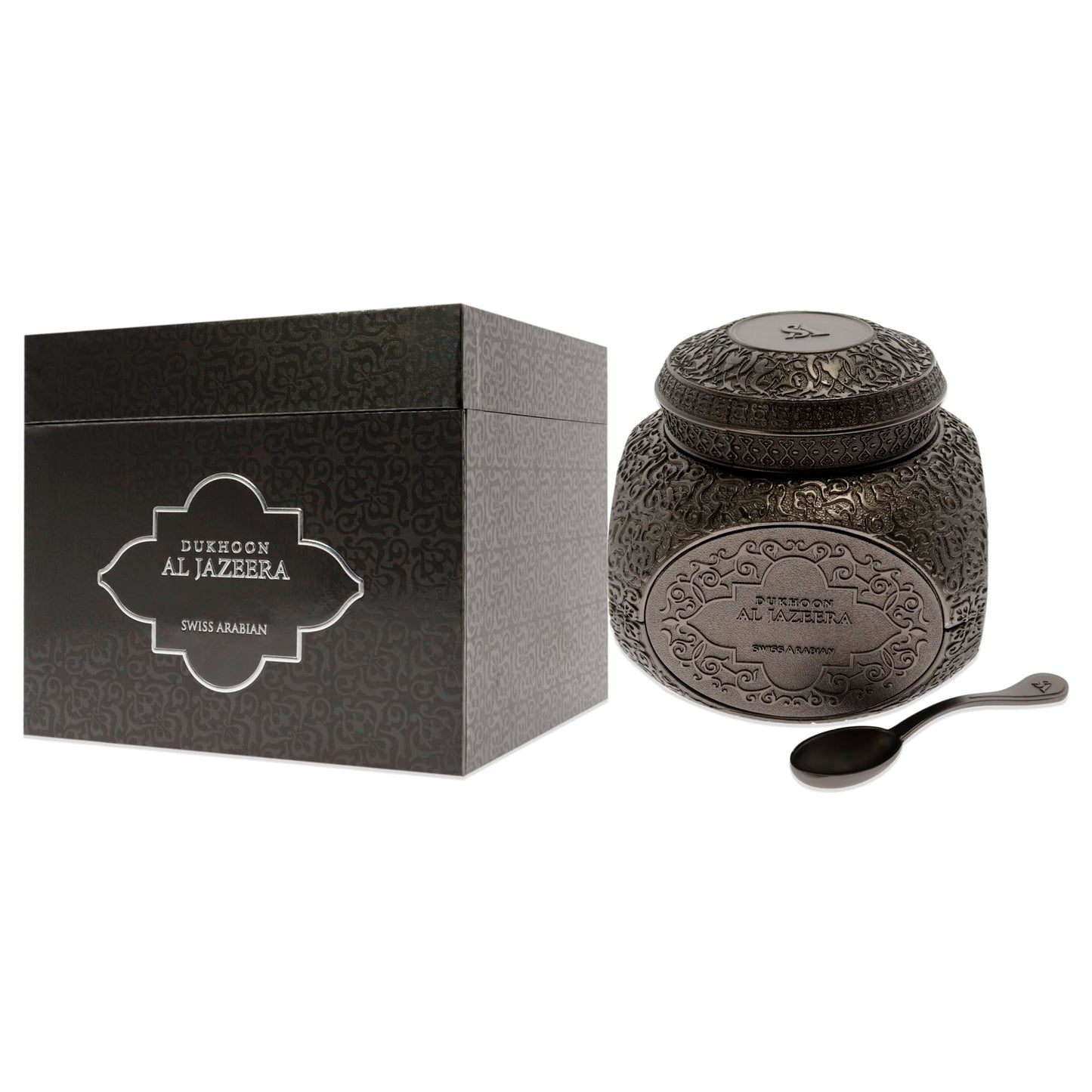 SWISS ARABIAN Dukhoon Al Jazeera - Luxury Products from Dubai - Lasting, Addictive Home Fragrance Powder Incense - Give Your Home A Seductive Signature Aroma - The Luxurious Scent of Arabia - 2.4 Oz - Medaid International