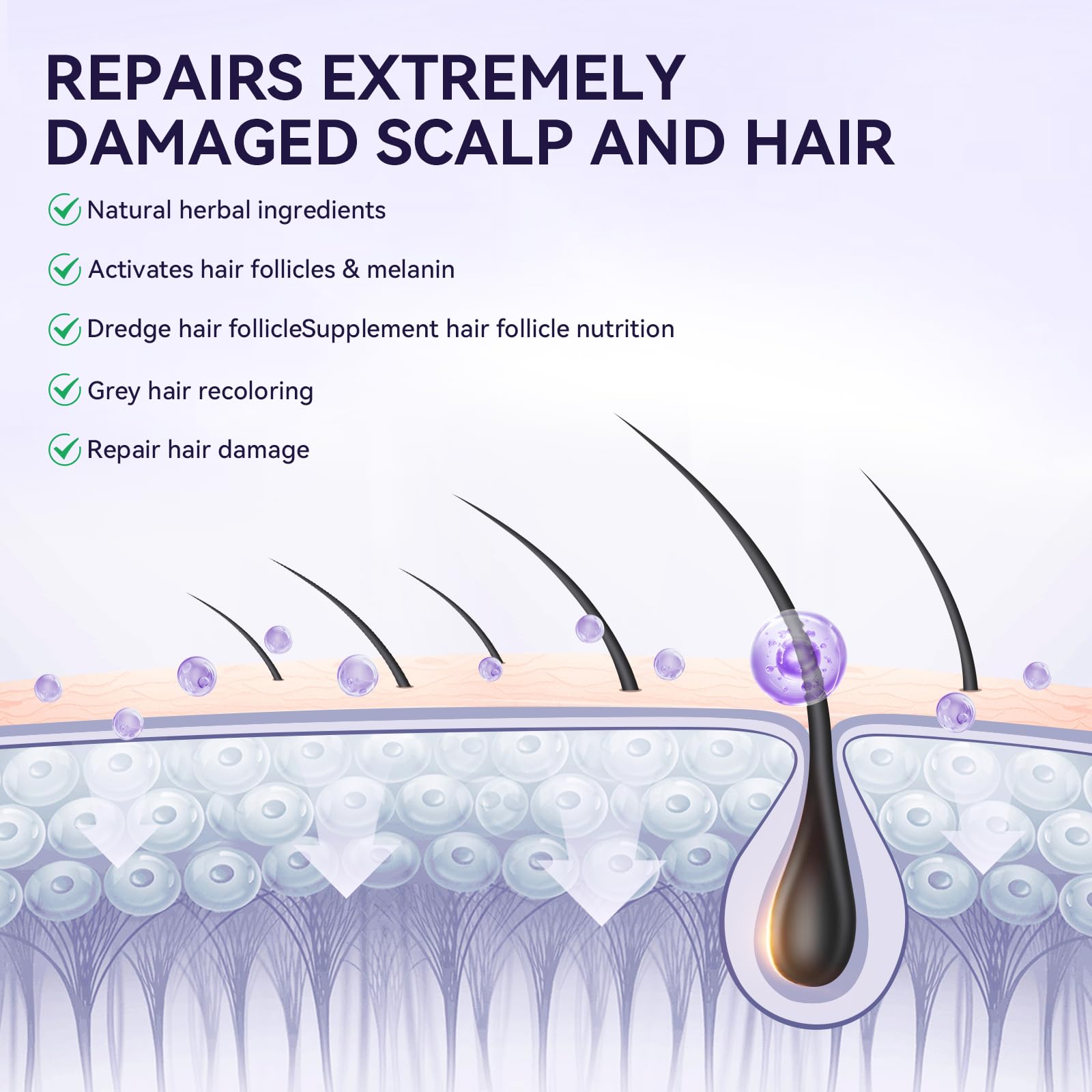 2 Pack 5% Minoxidil for Men Women Hair Growth Oil Regrowth Serum with Scalp Massager, Extra Strength Hair Loss Treatments Spray Foam, Beard Growth Kit - Hair Growth Products, - Medaid International