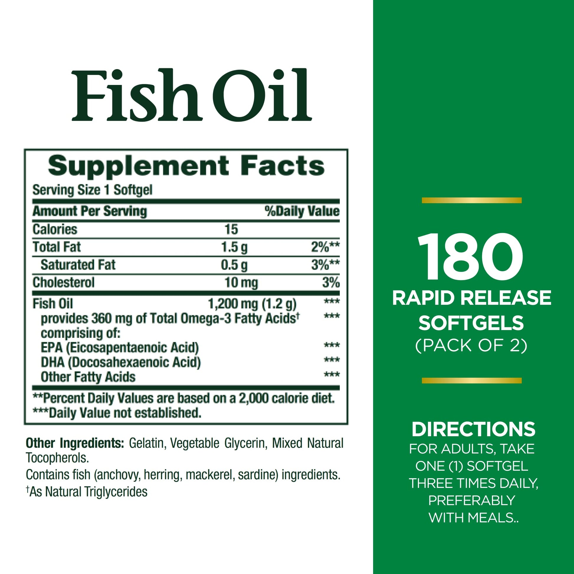 Natureís Bounty Fish Oil, 360 Count (Pack of Two) - Medaid International