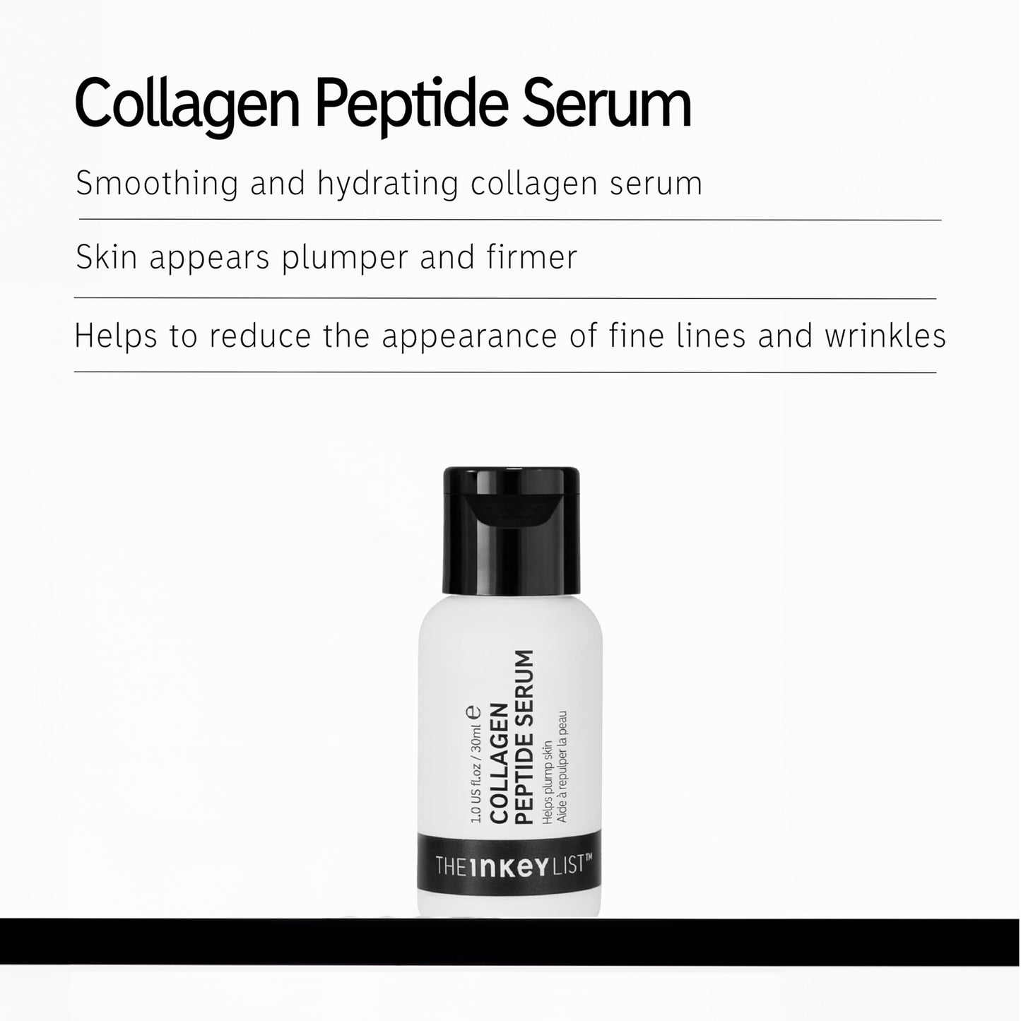 The INKEY List Collagen Peptide Serum, Face Serum to Plump and Firm Skin, Reduce Fine Lines and Wrinkles, 1.01 fl oz - Medaid International
