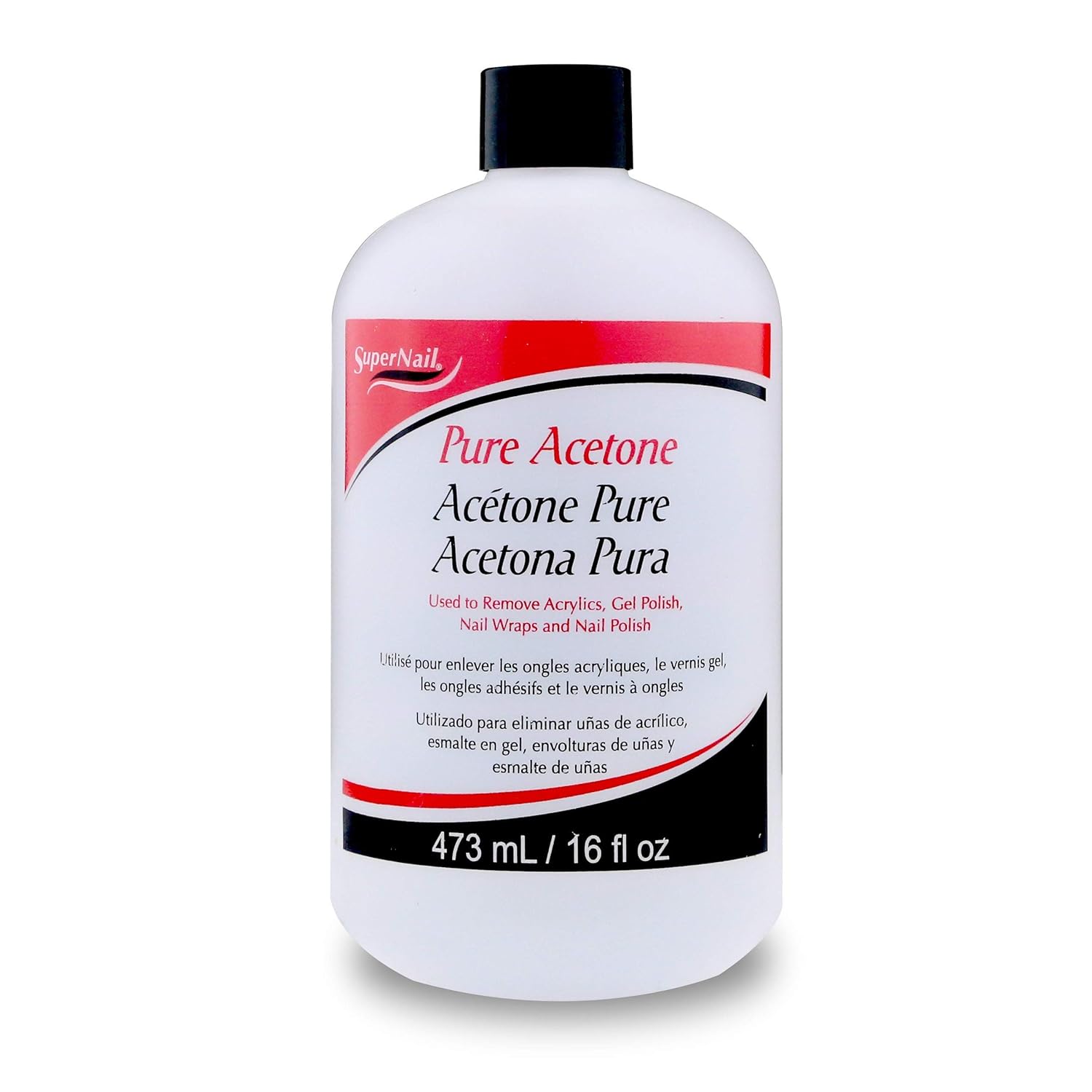 Super Nail Pure Acetone, AS SHOWN 16 Fl Oz - Medaid International