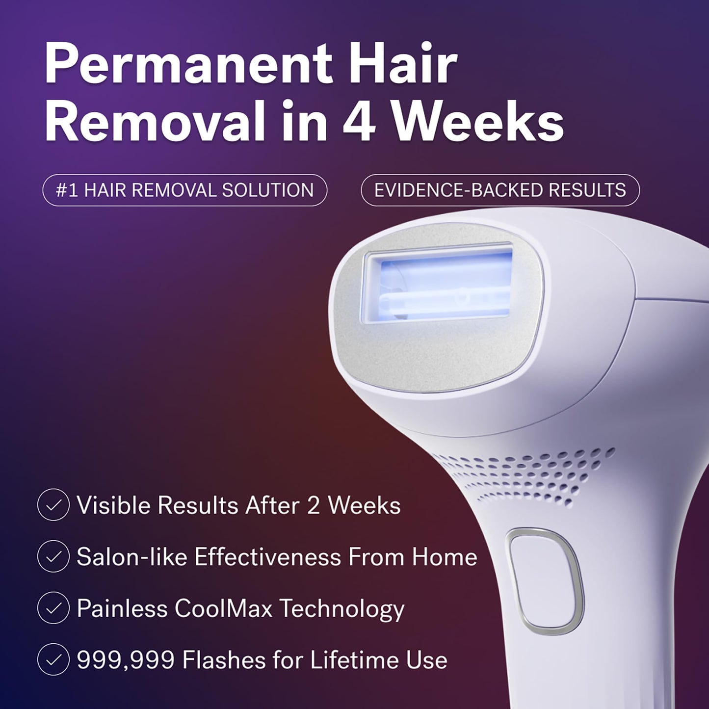 MICHAEL TODD BEAUTY - LUMOS Laser IPL Hair Removal for Women and Men, 50°F CoolMax Technology, 999,999 flashes, 3 In 1 w/Skin Sensor for Nearly Painless, Permanent hair removal - Medaid International