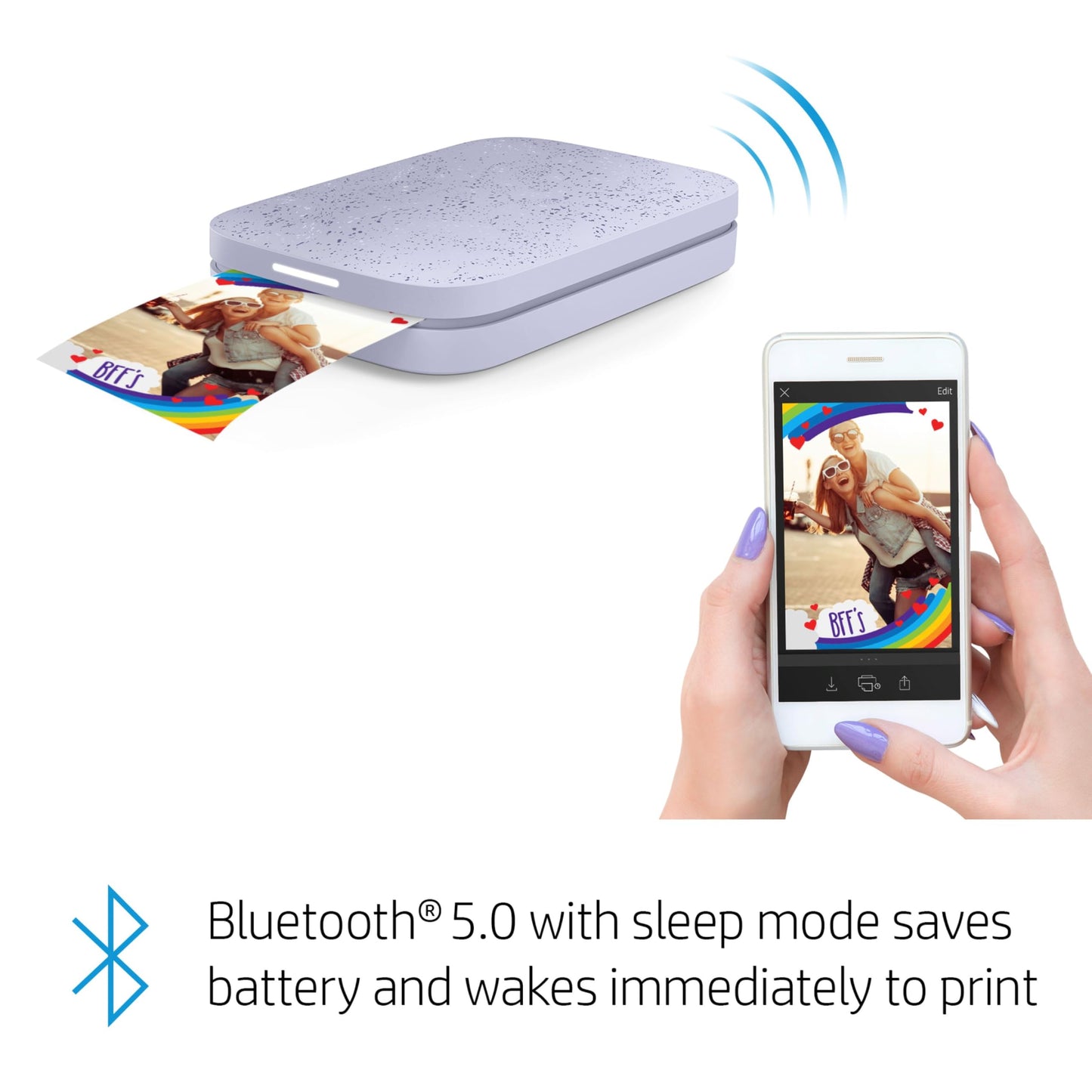 HP Sprocket 2x3" Instant Smartphone Photo Printer - Portable Color Wireless Mobile Printer - Zink Sticky-Back Photos - Print from Compatible iOS & Android Devices with Bluetooth w/Fun App - Purple - Medaid International