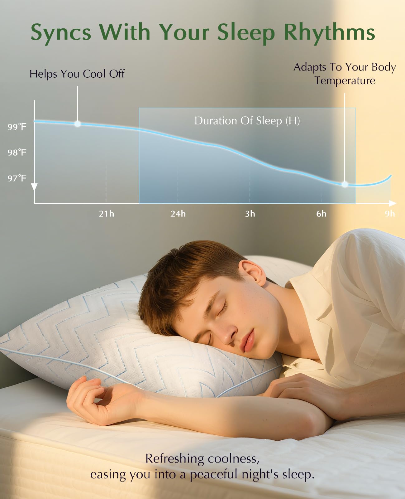 DIORIS Cooling Pillows Queen Size Set of 2 - Luxury Hotel Collection Bed Pillows for Sleeping, Breathable Medium Firm Down Alternative Microfiber Filled Pillows for Back, Stomach Sleepers - Medaid International