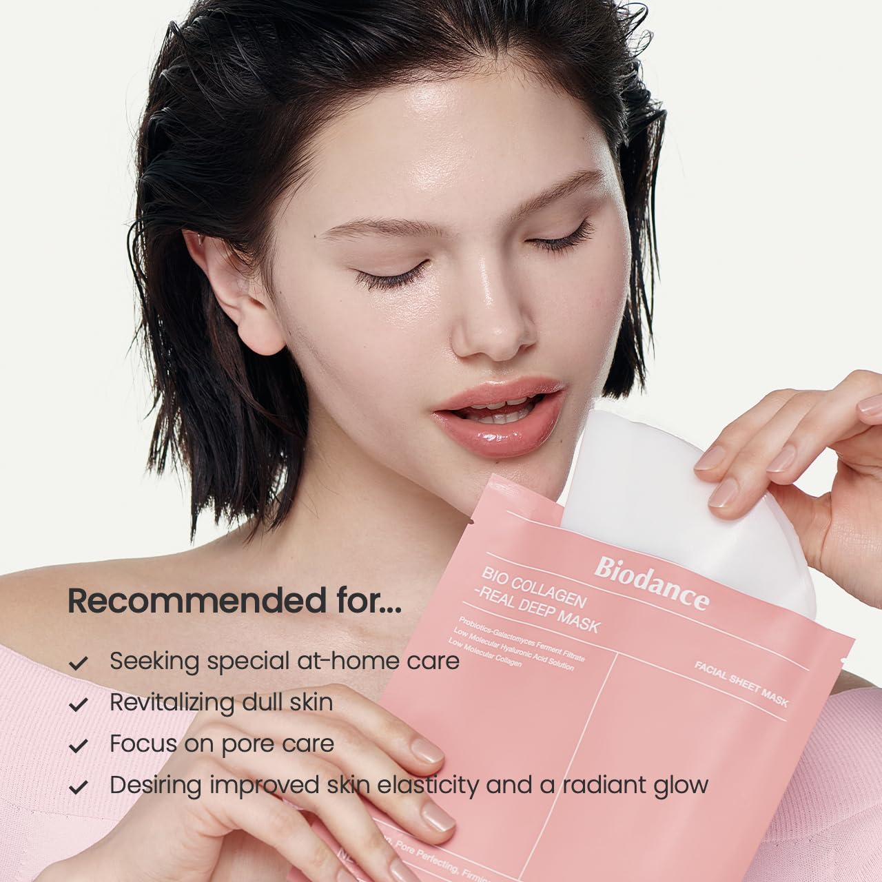 BIODANCE Bio-Collagen Real Deep Mask, Hydrating Overnight Hydrogel Mask, Pore Minimizing, Elasticity, Plumping Improvement, Korean Skincare, Stocking Stuffers for Teen Girls | 1.19oz(34g) x 4ea - Medaid International