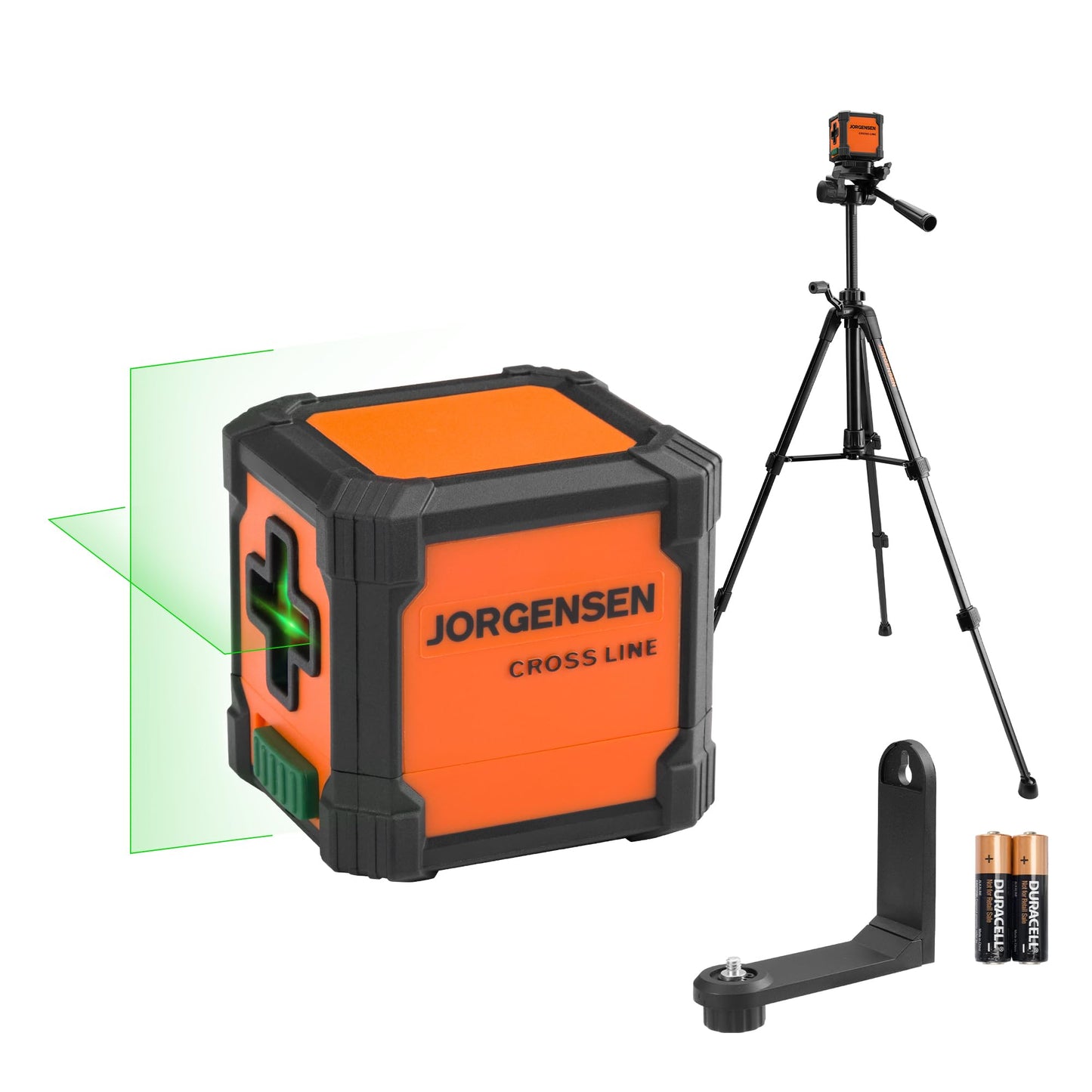 JORGENSEN Laser Level with Tripod, 65 FT Self Leveling Cross Line Laser Leveler Tool with 360° Magnetic Base, Green Laser Level for Picture Hanging, Home Renovation, Indoor Project - Medaid International