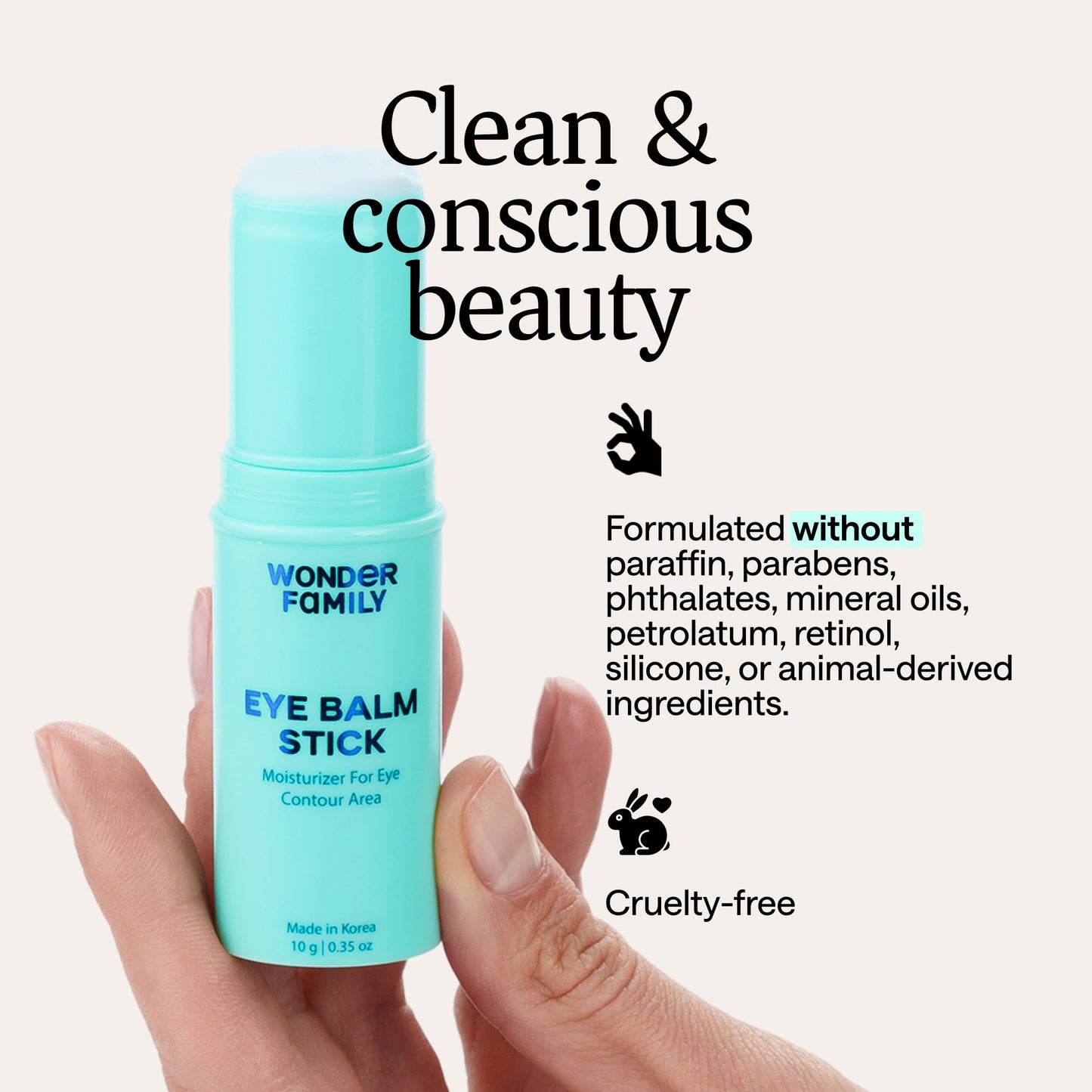 Korean Under Eye Balm Stick - Hydrating Eye Cream for Dark Circles and Puffiness, Wrinkles and Fine Lines - Lightweight Alternative to Serum - Moisturizing Korean Skin Care with Niacinamide, Vitamin E - Medaid International