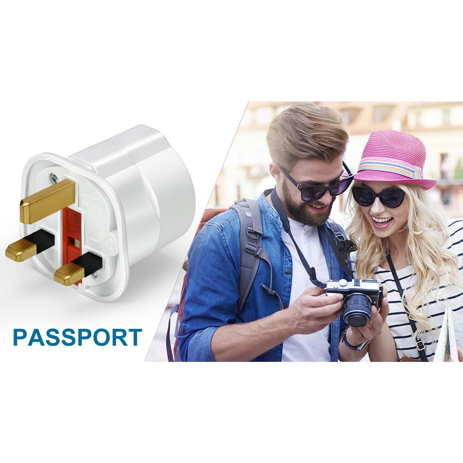 VGUARD Plug Adapter, 3 Pack EU to UK, White, for Travel from France, Italy, Spain, Germany to UK - Medaid International