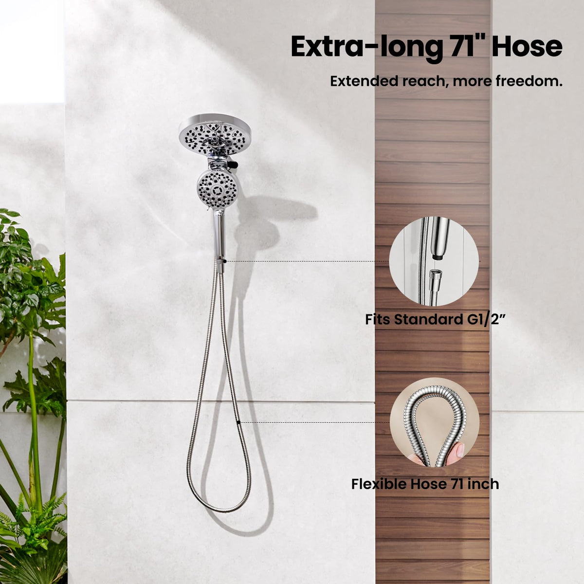 Magnetic Shower Head with Handheld,filtered shower head combo
