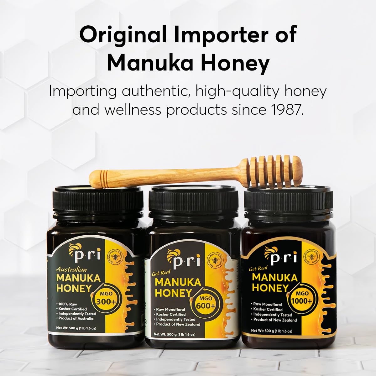 P.R.I Manuka Honey, MGO 600+, 1.1LB New Zealand Raw Monofloral Manuka Honey (500g) - Medaid International