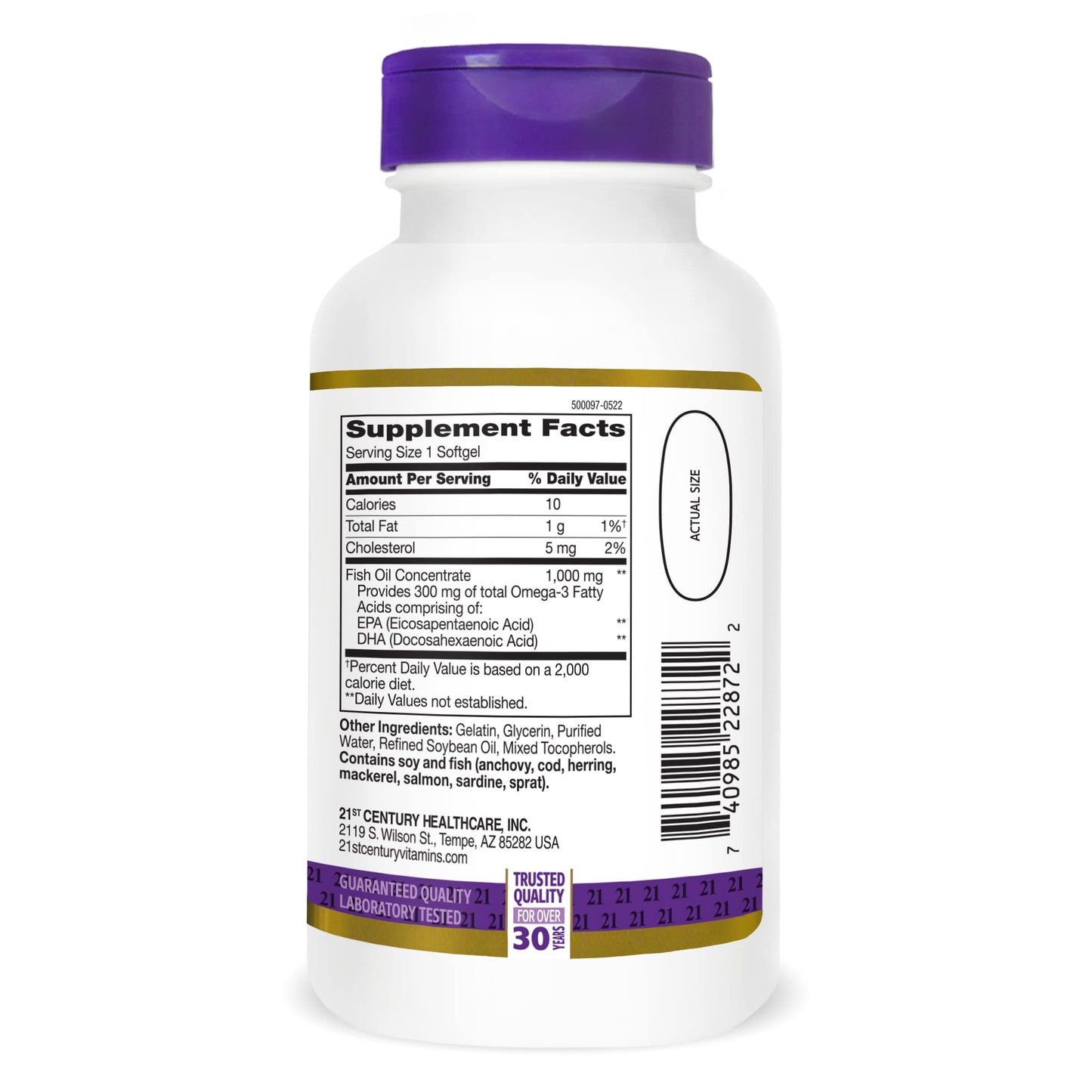 21st Century Fish Oil 1000 mg Softgels, 120 Count - Medaid International