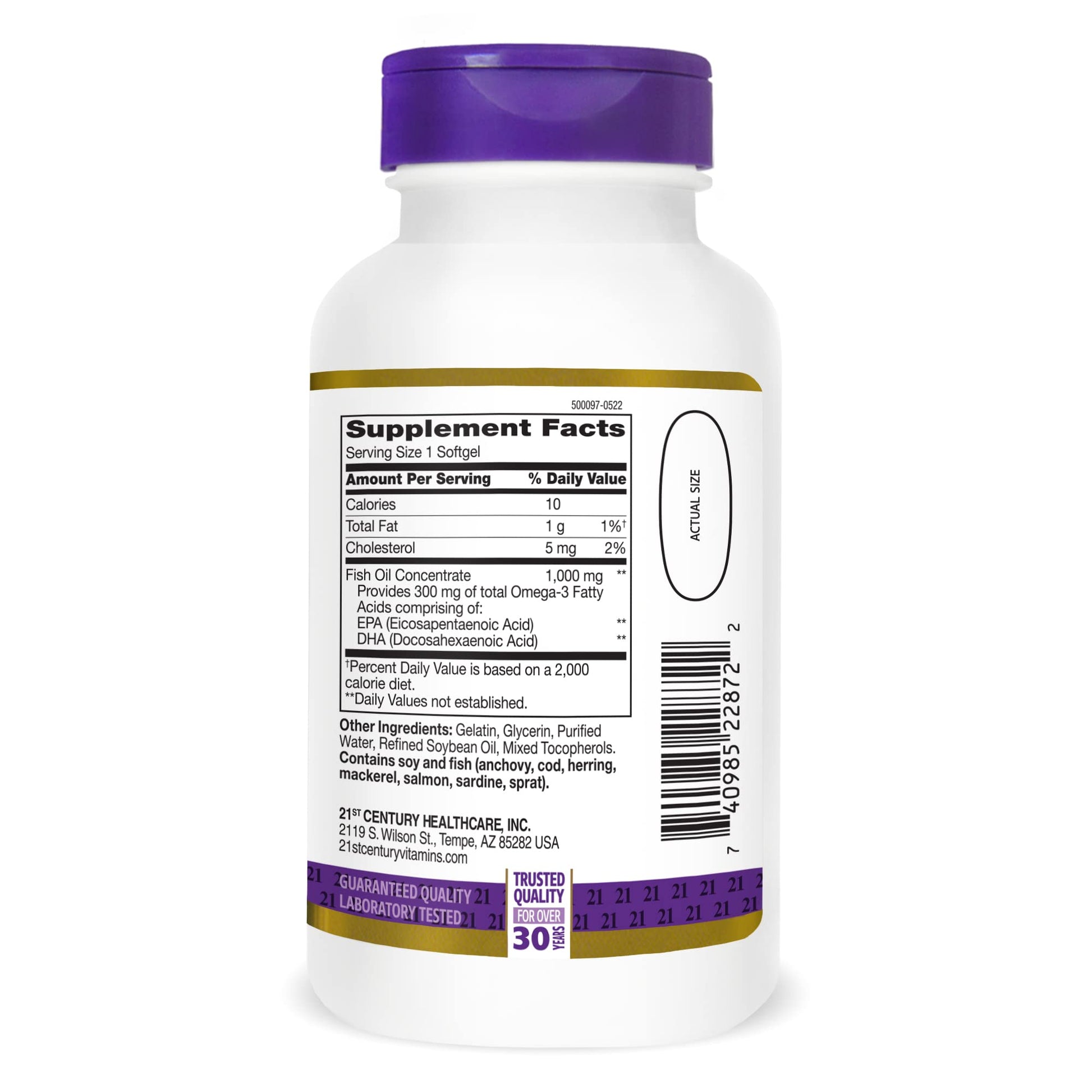 21st Century Fish Oil 1000 mg Softgels, 120 Count - Medaid International