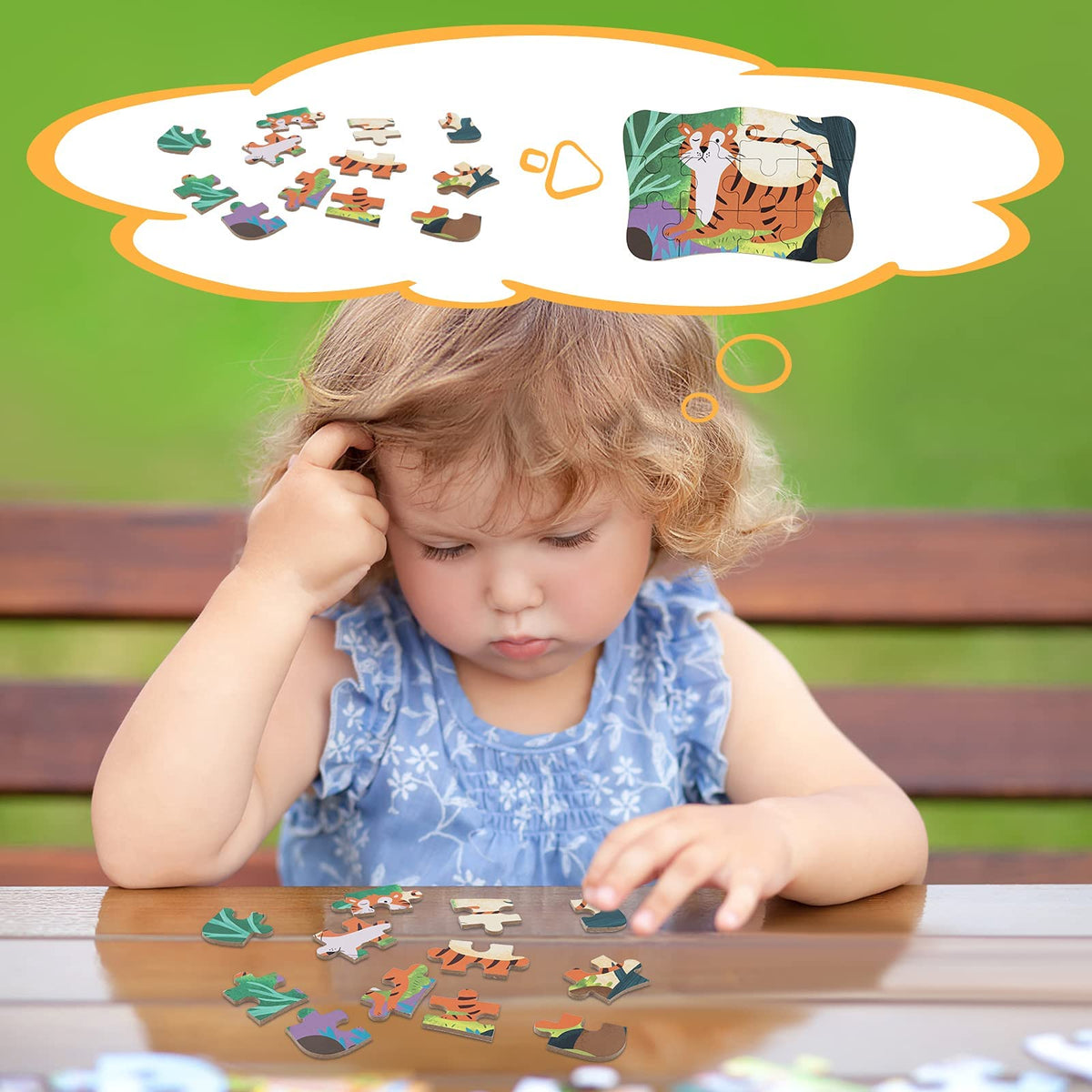 KASTWAVE Flamingo Puzzles for 3 4 5 6 Year Olds, 5-in-1 Dinosaur Jigsaw Puzzles with Iron Box for Storage, Dinosaur Toys Gifts for Boys, Girls, Kids and Children (Astronaut Jigsaw)