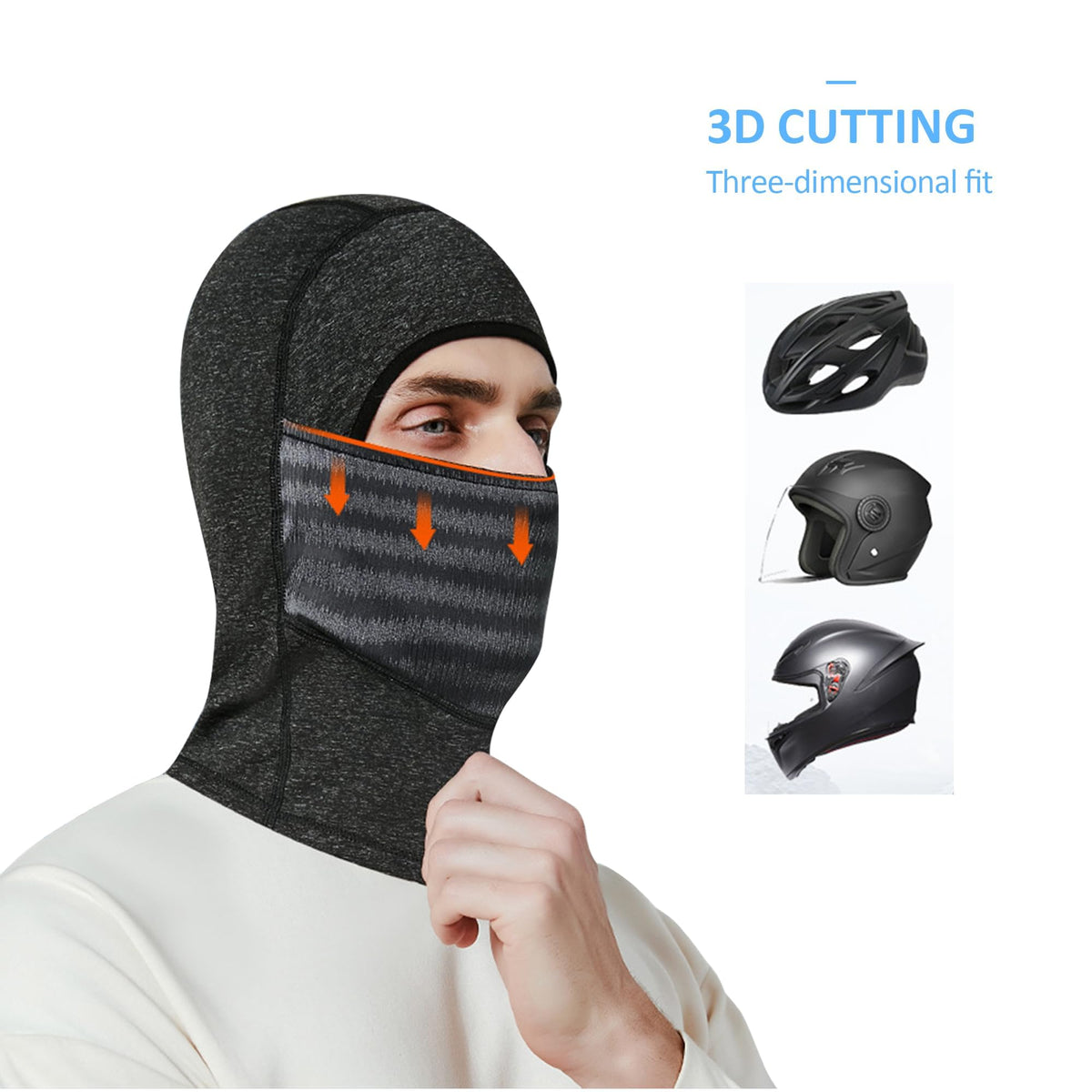 KASTWAVE Thermal Balaclava Face Mask for Men and Women, Breathable Ski Head Cover with Drawstring Pouch, Ideal for Athletic and Motorcycle Use