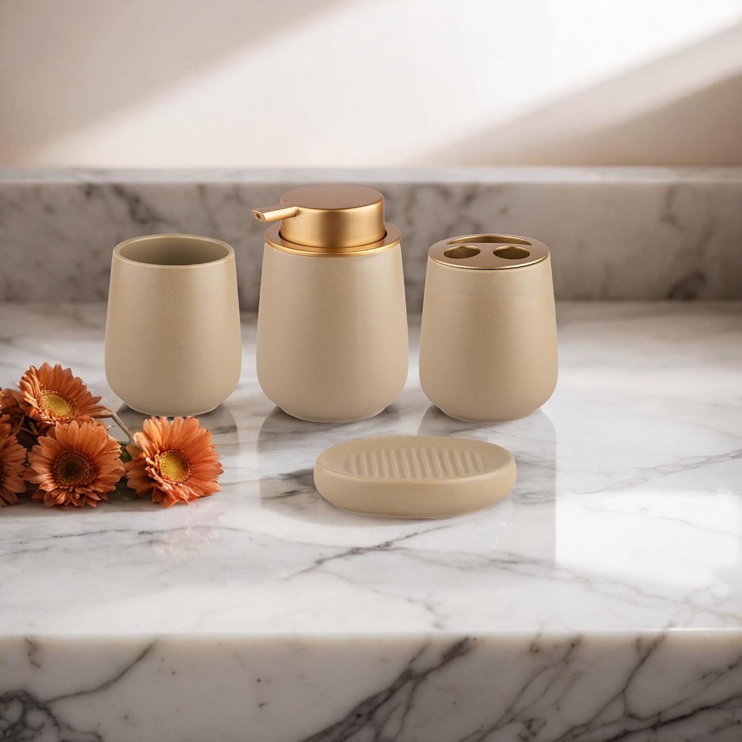 Ceramic Bathroom Accessory Set