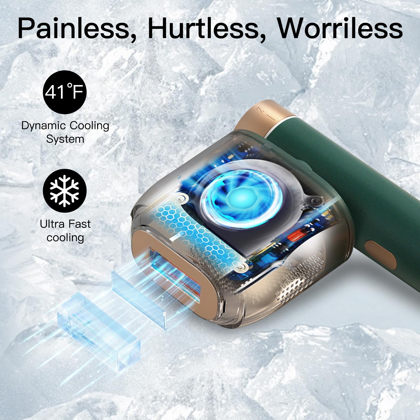 Laser Hair Removal, BoSidin IPL Hair Removal with Painless Ice-Cooling, 2-in-1 Face SR Rejuvenation, 6+1 Modes, 6 Levels Hair Removal for Women Permanent, Laser Hair Removal Kit with Shaver, Goggles - Medaid International