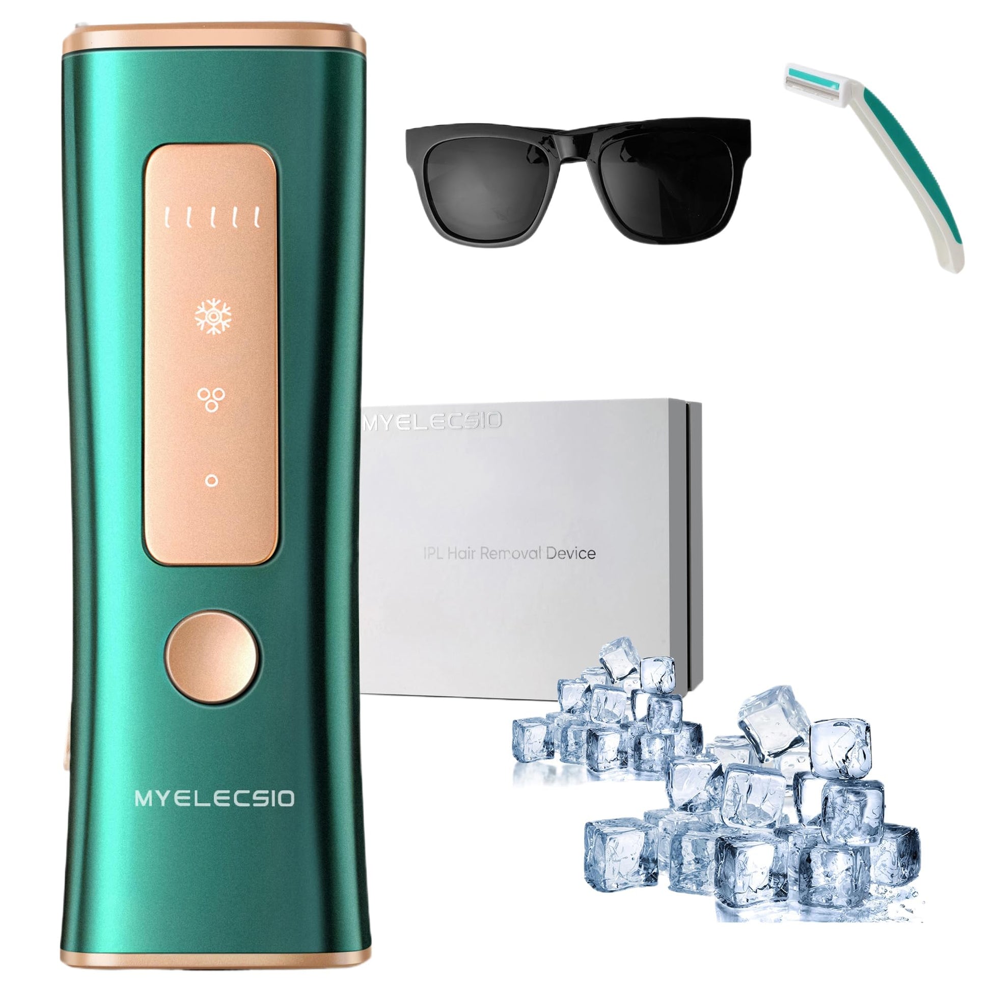 Myelecsio Laser Hair Removal, IPL Hair Removal Device with Cooling Function, Safe, Long-lasting and Virtually Painless Treatment, Unlimited Flashes at Home Use - Medaid International