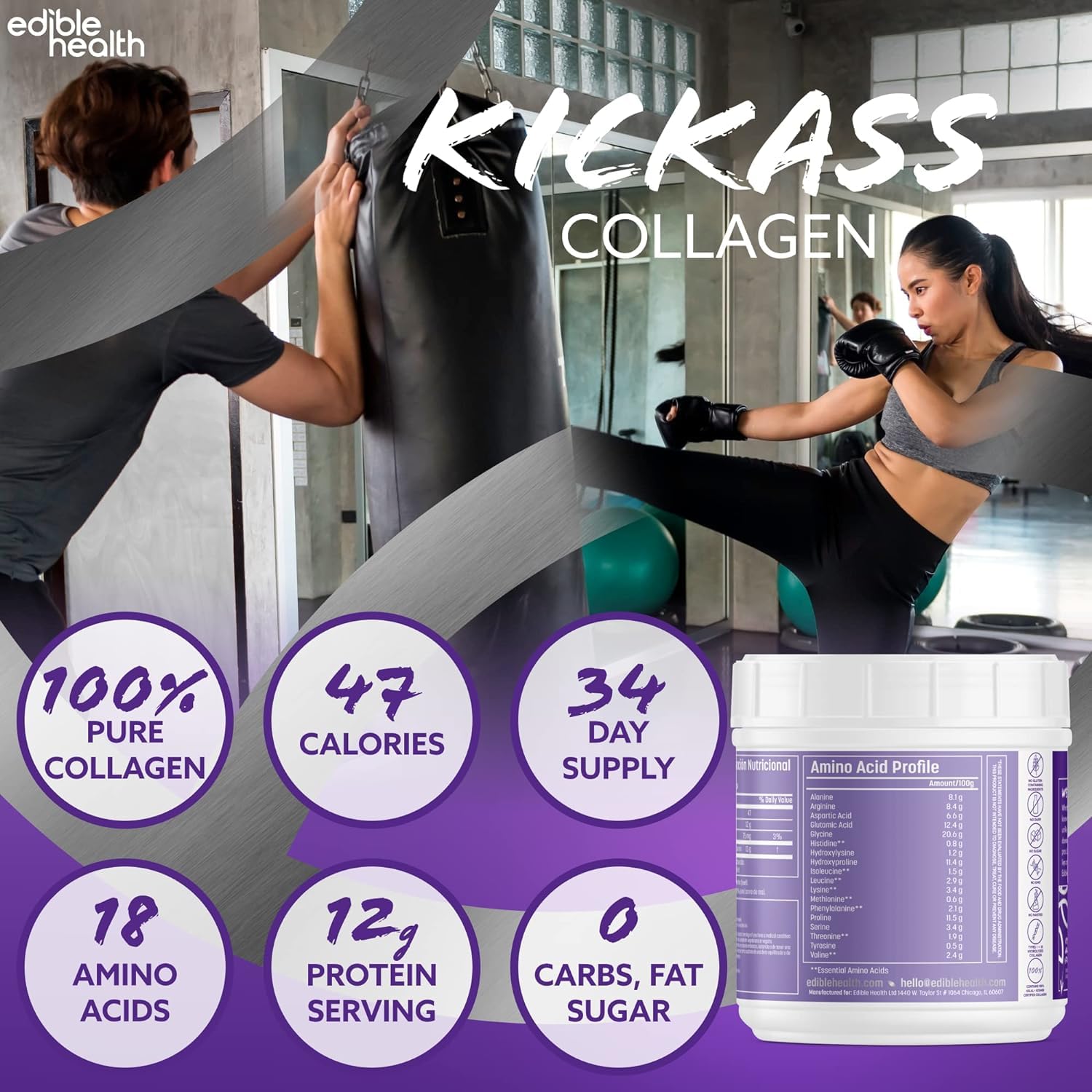 Bovine Collagen Peptides Powder, High Protein, Dairy & Gluten Free Hydrolyzed Collagen, Quality Collagen Protein, Collagen Peptides for Diet & Everyday, Carb Free Bovine Collagen, 15.6oz Tub - Medaid International